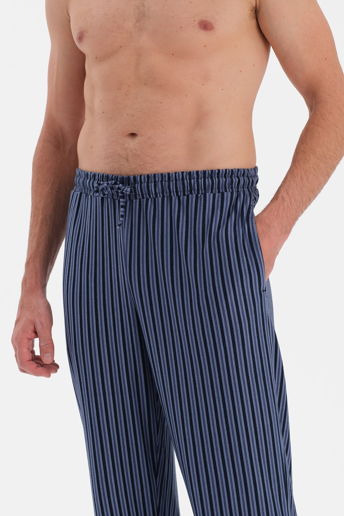 Lacivert Desenli Örme Pantolon