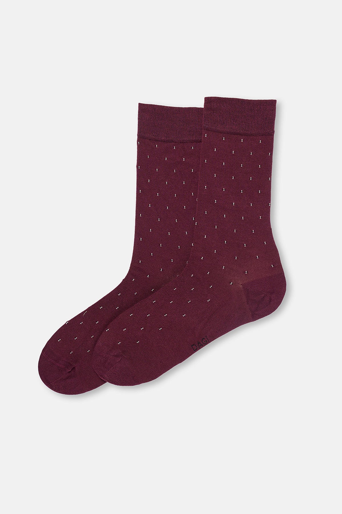 Bordo-Siyah Erkek 2'li Mini Desen Bambu Çorap