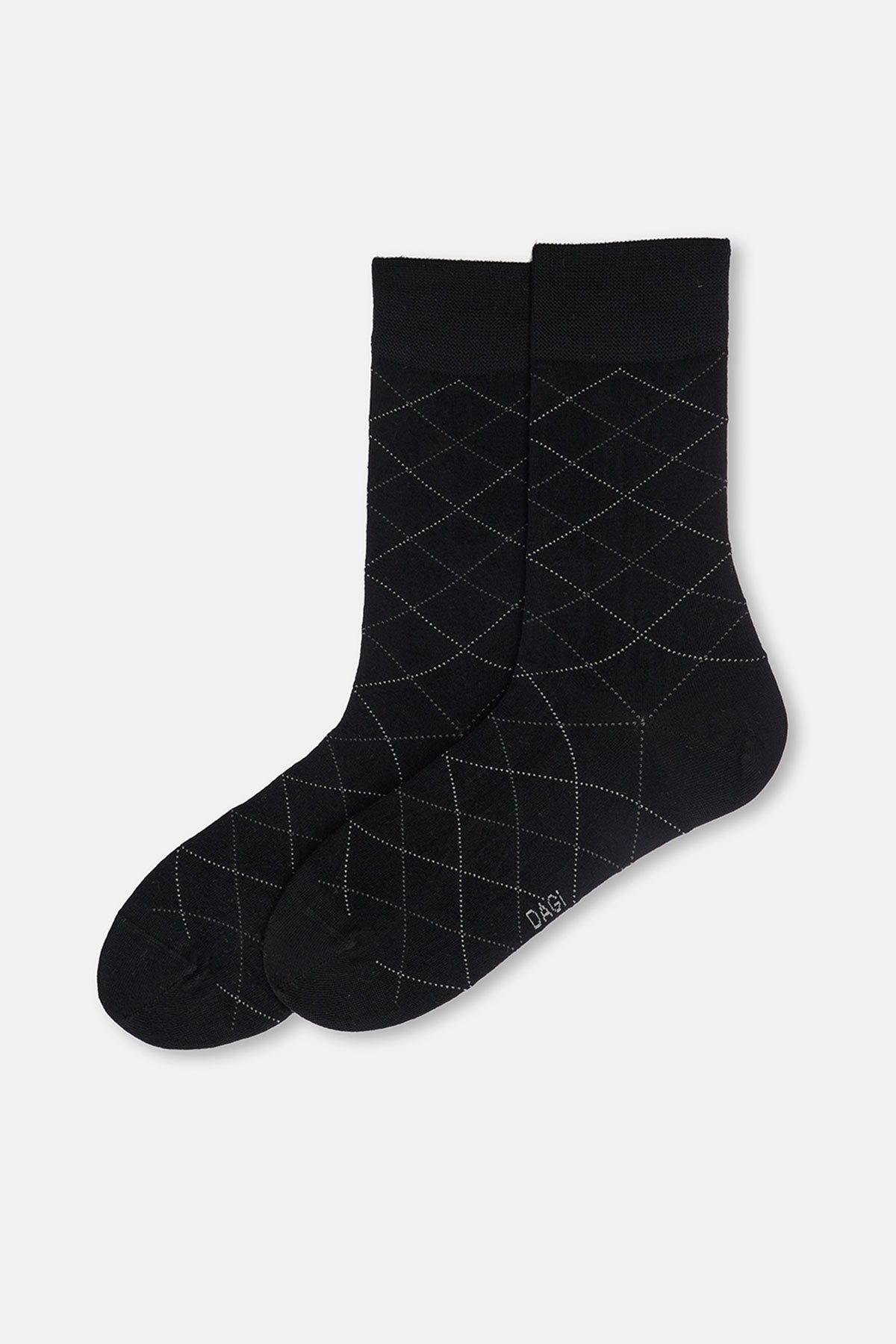 Grimelanj - Siyah Erkek 2'li Baklava Desen Bambu Çorap