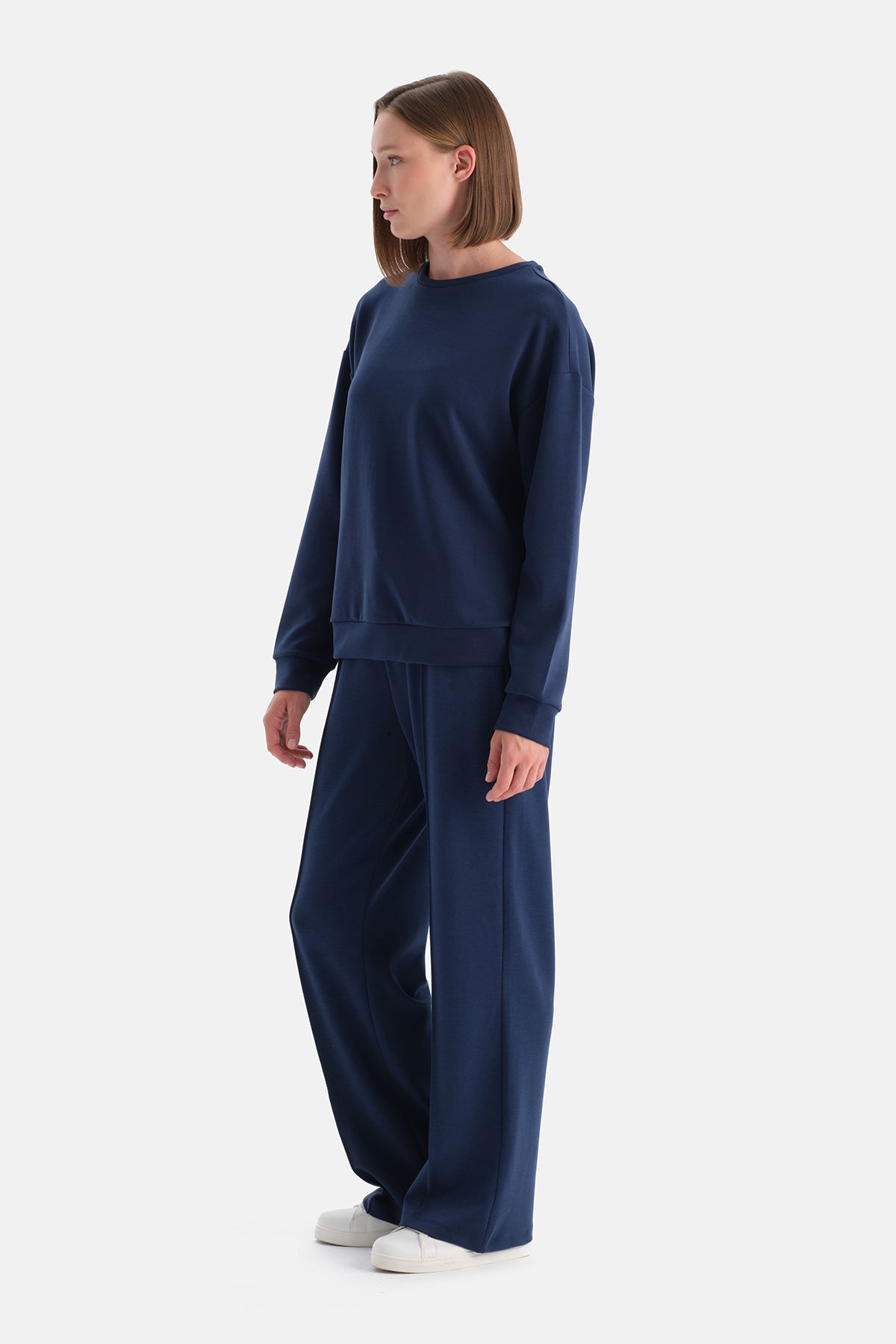 Lacivert Basic Modal Sweatshirt