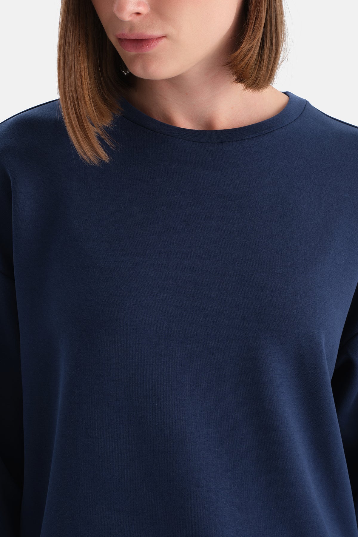 Lacivert Basic Modal Sweatshirt