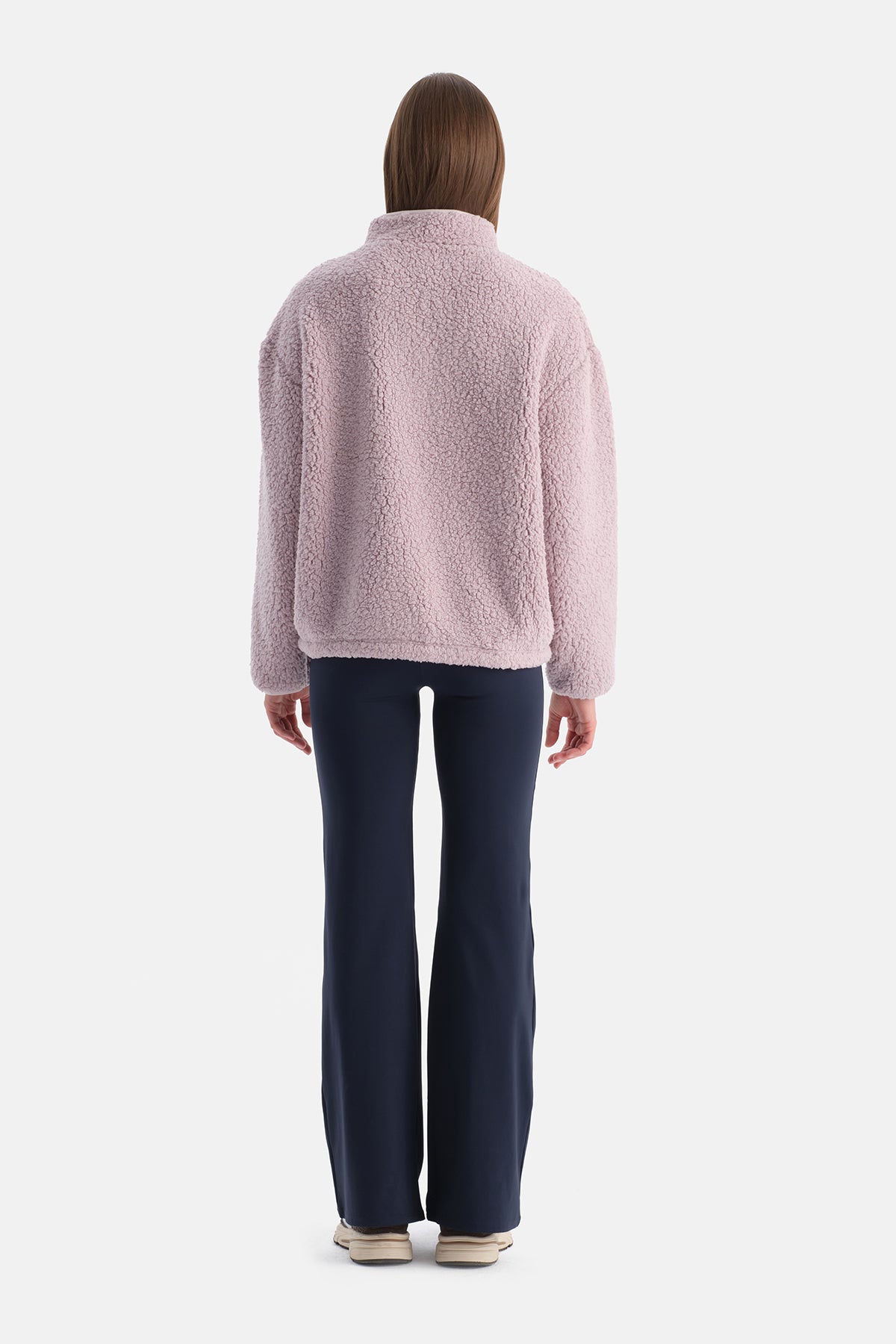 Lila Kadın Yarım Fermuarlı Sweatshırt