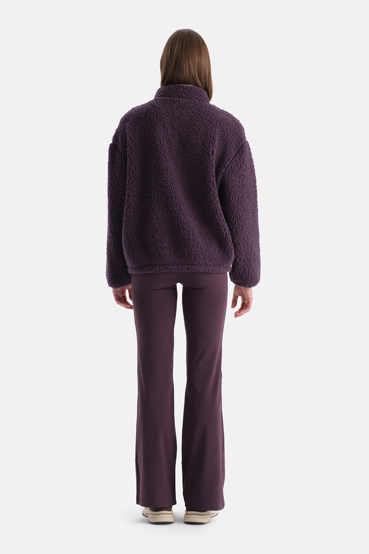 Mürdüm Kadın Yarım Fermuarlı Sweatshırt