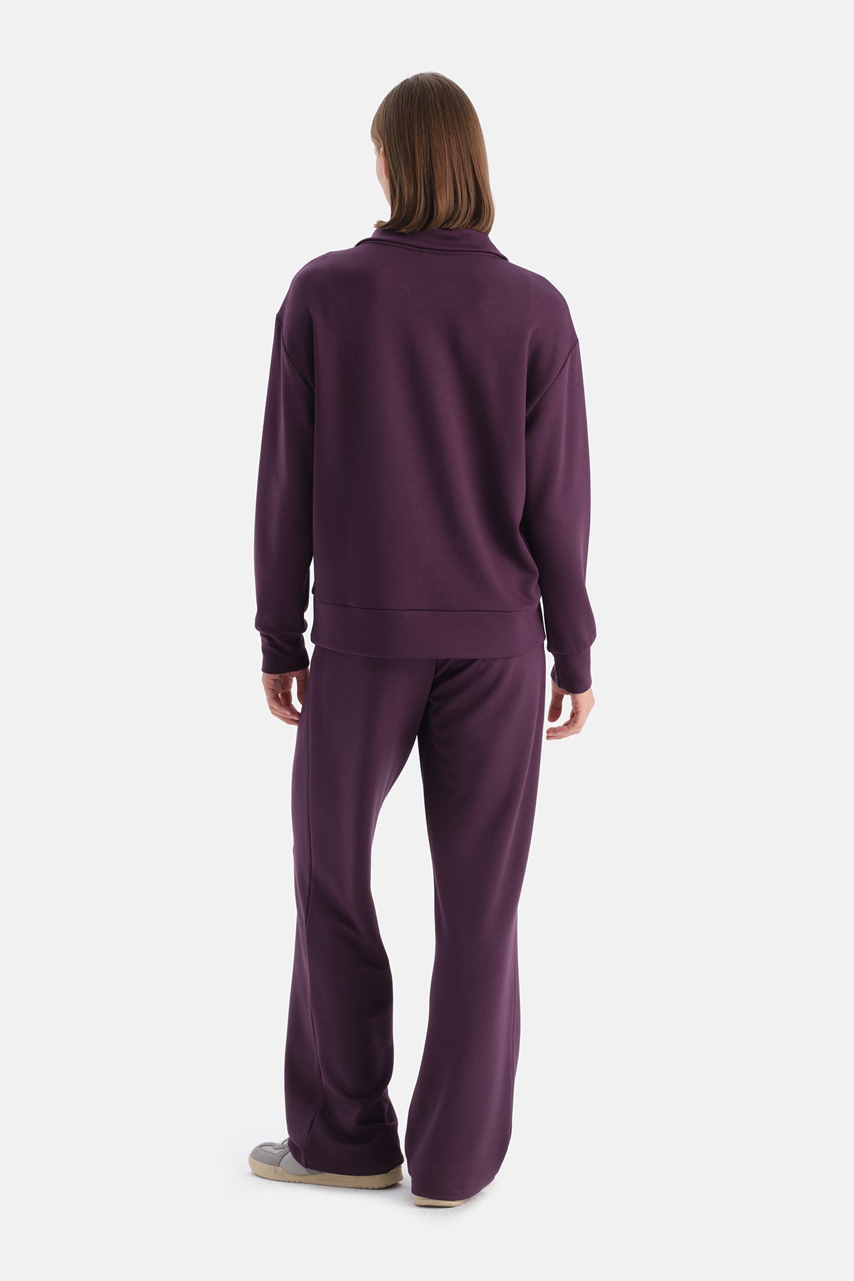 Mürdüm Travel Yarım Fermuarlı Sweatshirt