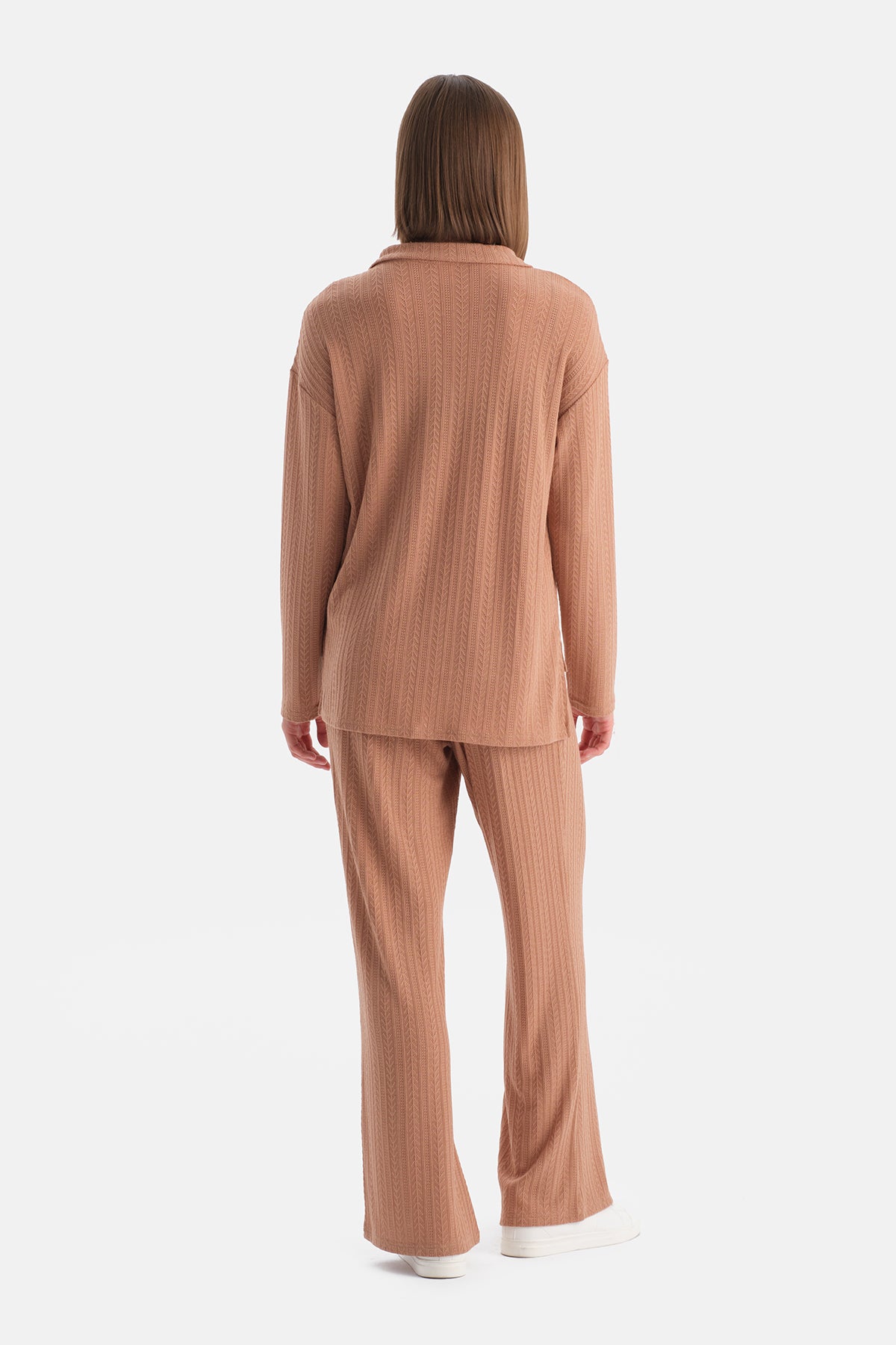 Mocha Örgü Detaylı Pantolon