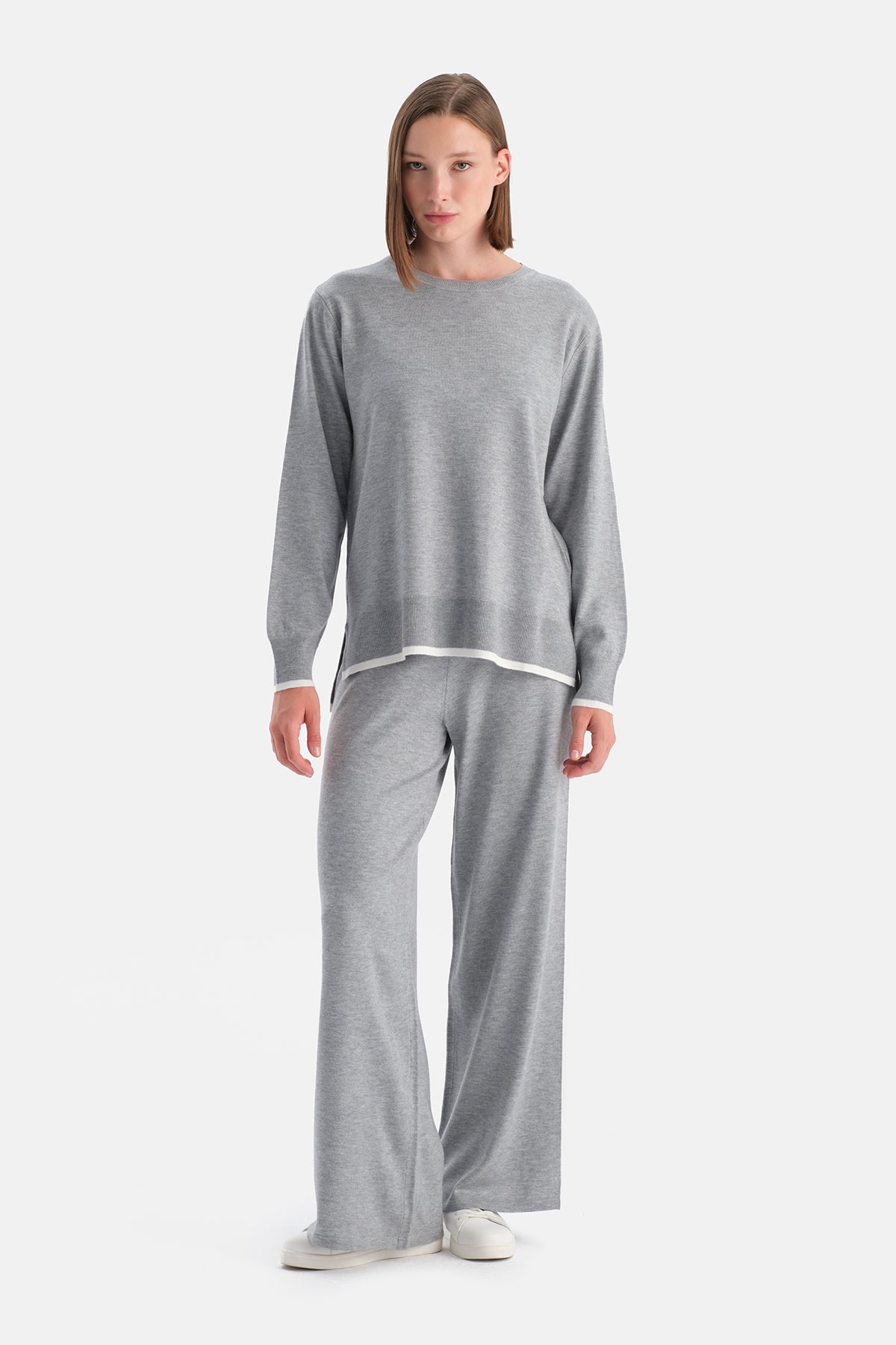 Gri Melanj Travel Biye Detaylı Pantolon