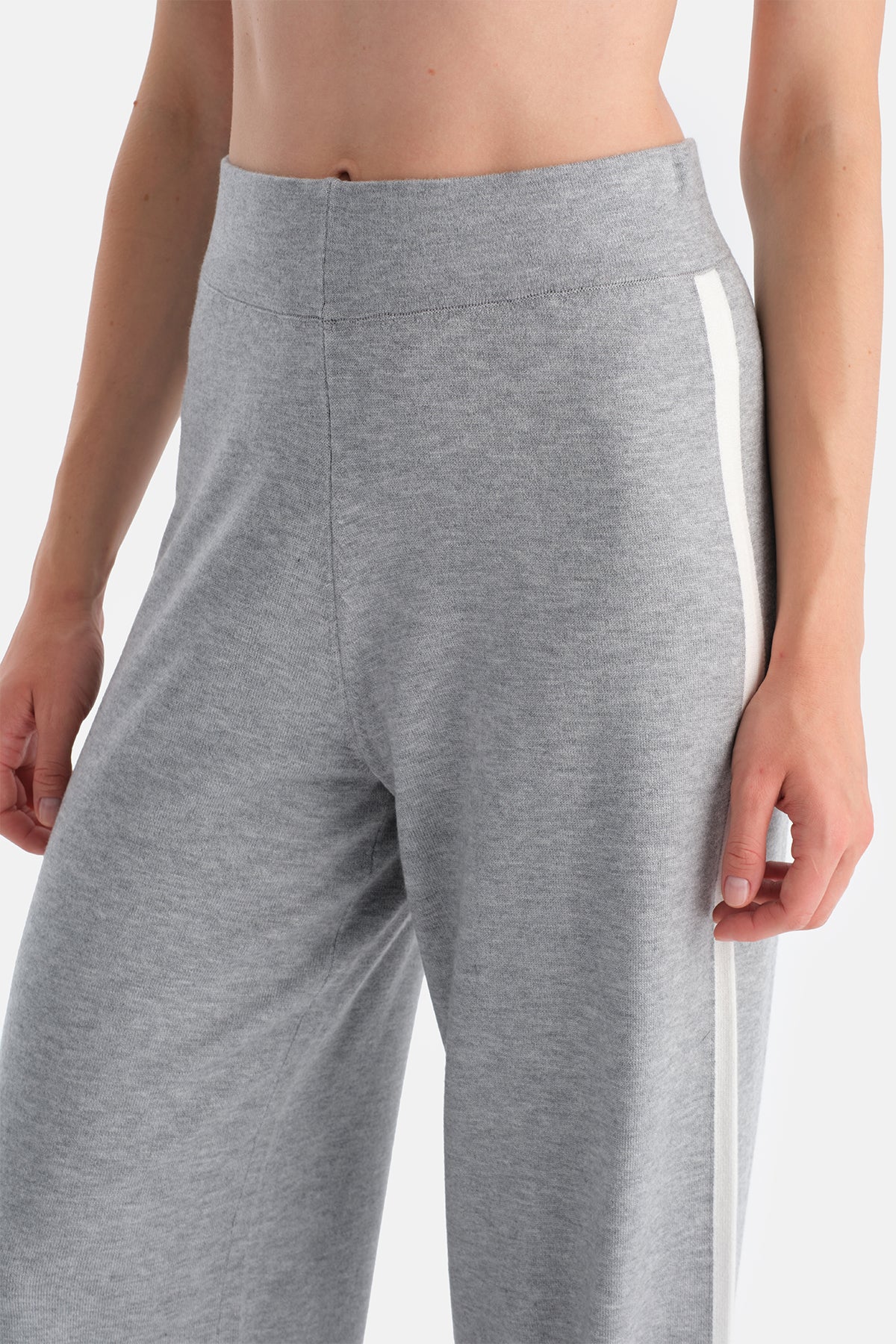 Gri Melanj Travel Biye Detaylı Pantolon