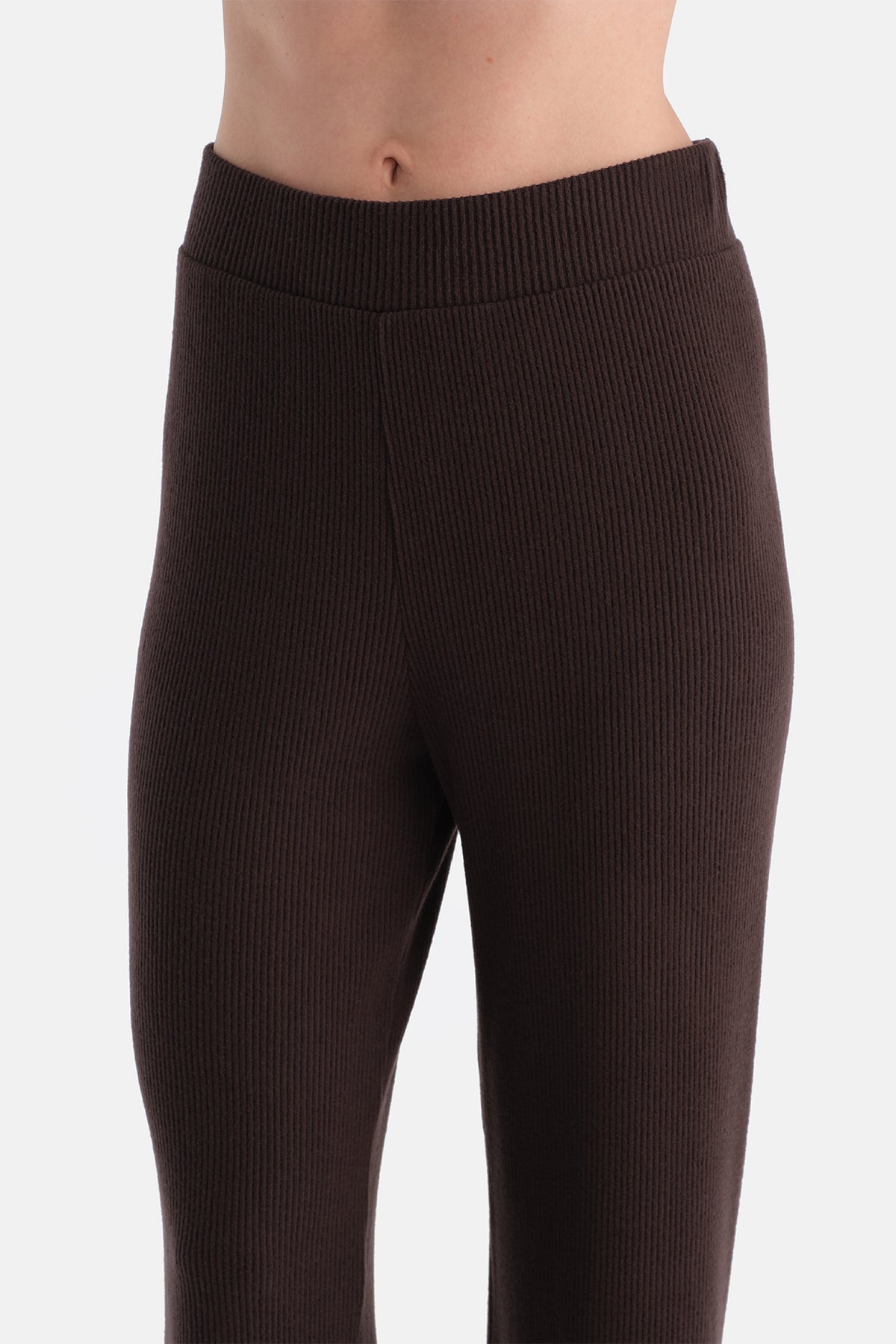 Koyu Kahve Bol Paça Kaşkorse Pantolon