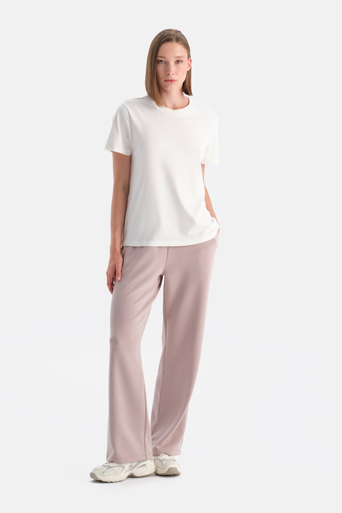 Pudra Kadın Modal Tek Biye Detaylı Eşofman Altıı