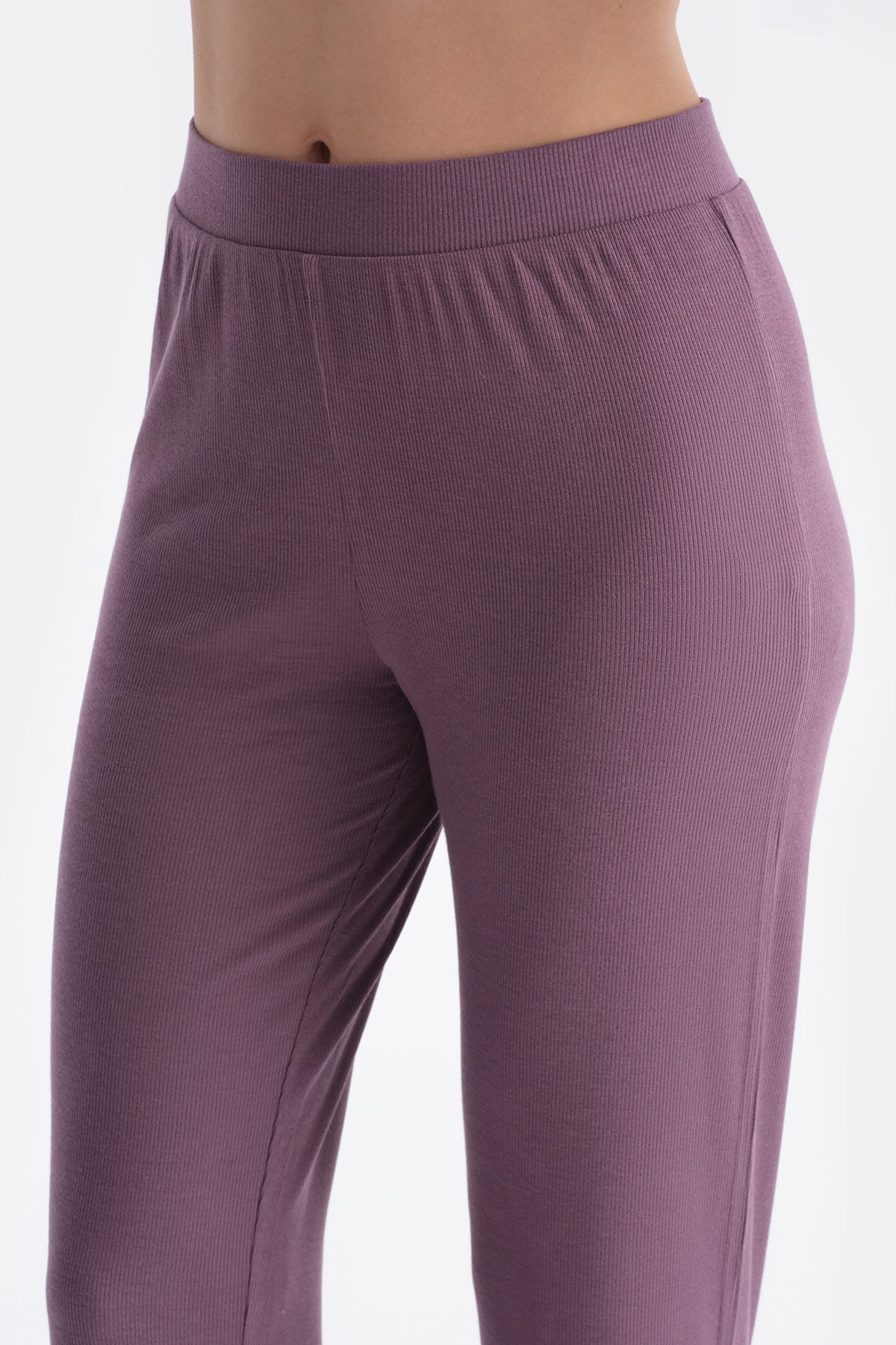 Mürdüm Uzun Kollu Kaşkore Tişört Pantolon Takım