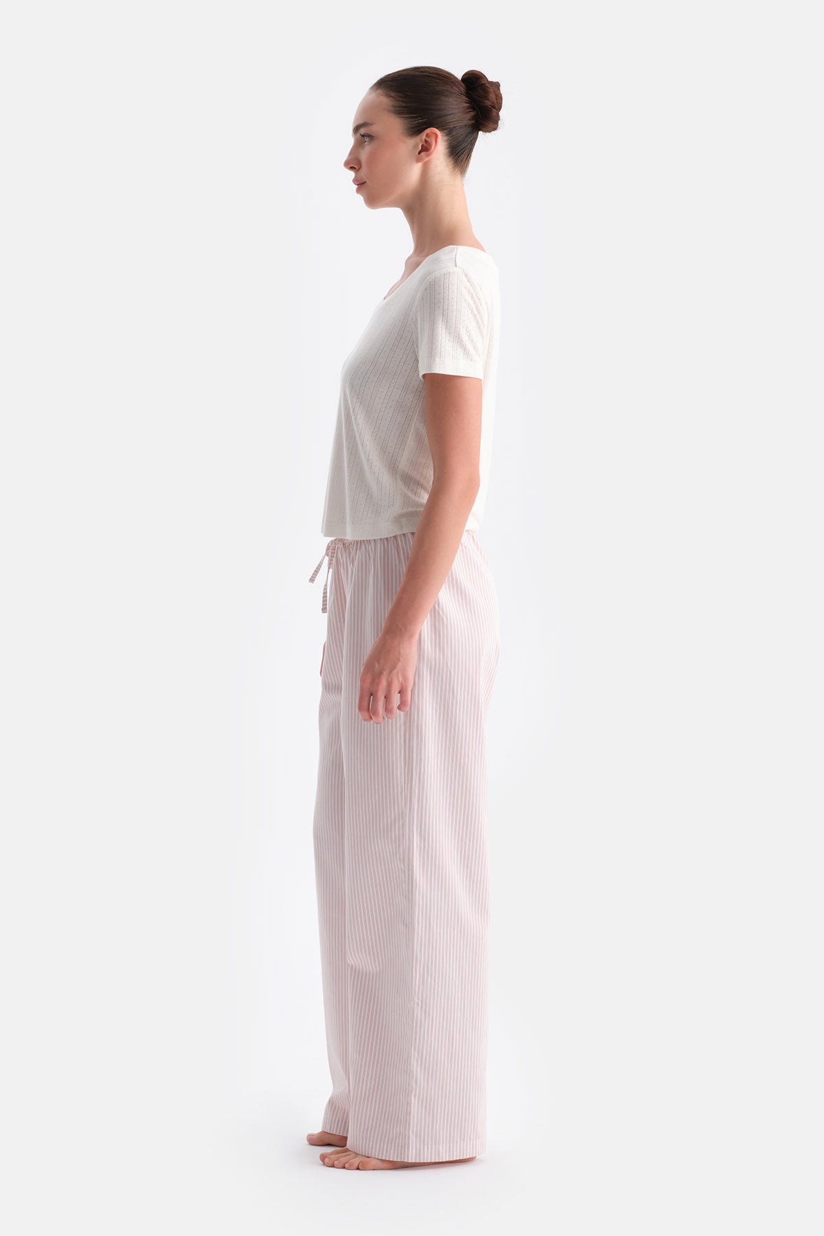 Ekru Pointel Tişört Pantolon Takım