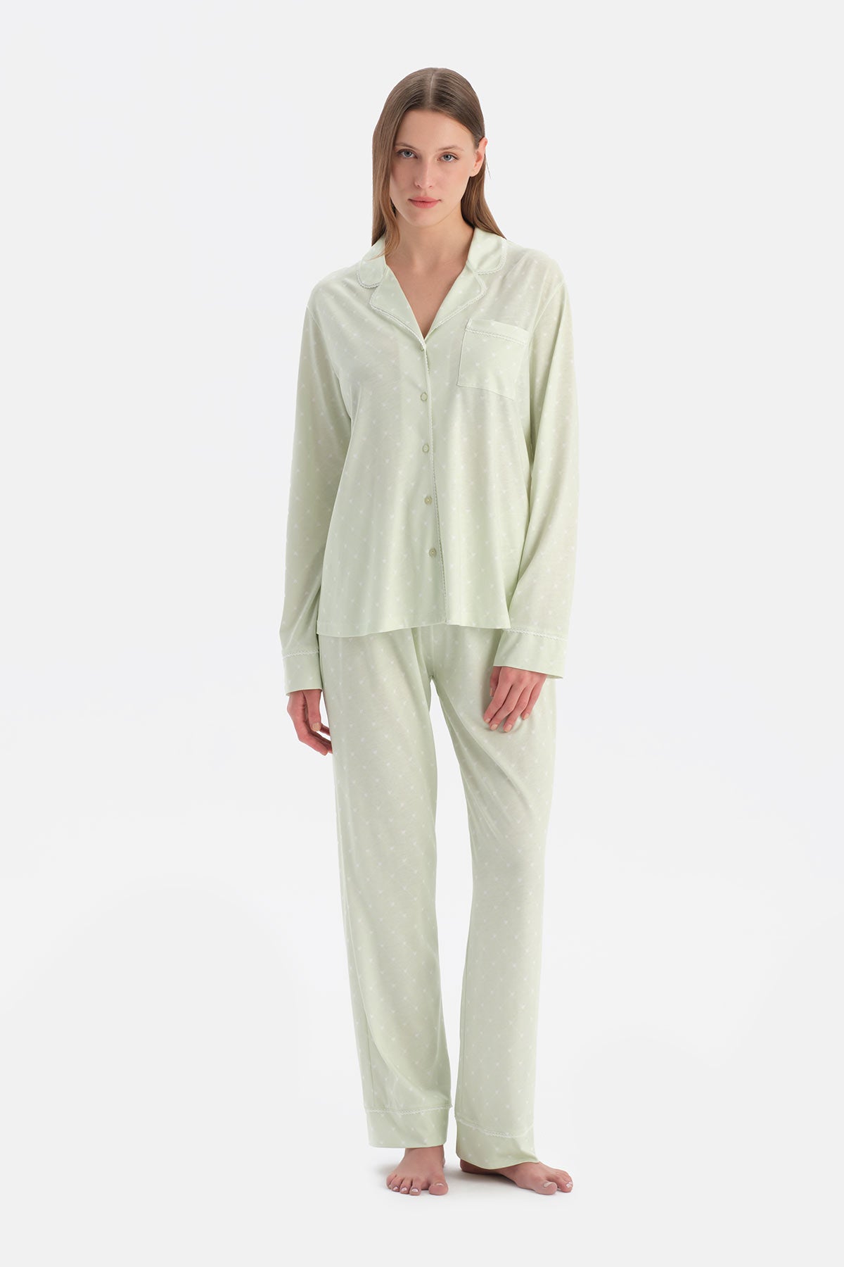 KALP DESENLİ GÖMLEK PANTOLON TAKIM