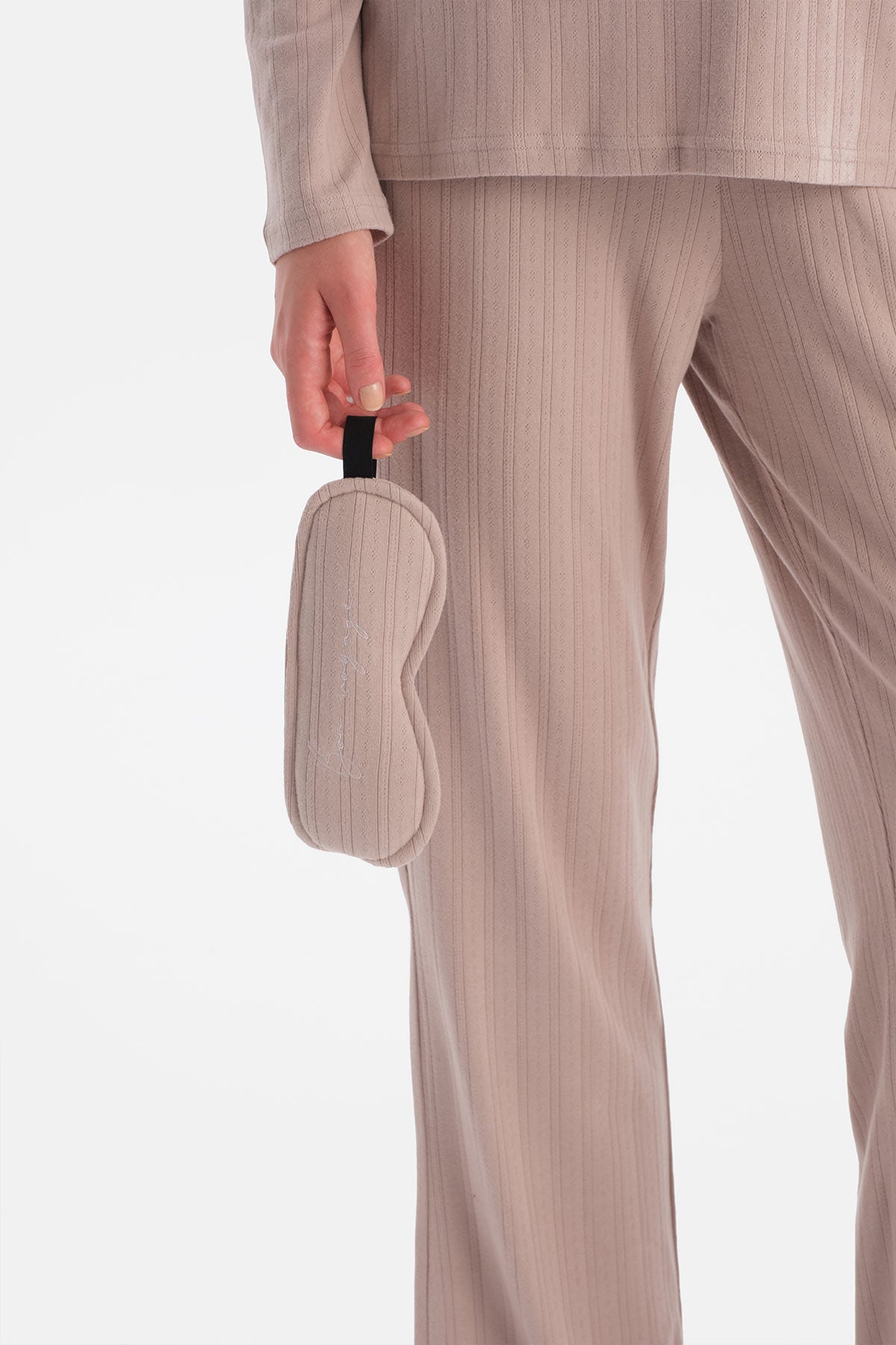 Vizon Travel Pointel Bisiklet Yaka Tişört Pantolon Pijama Seti