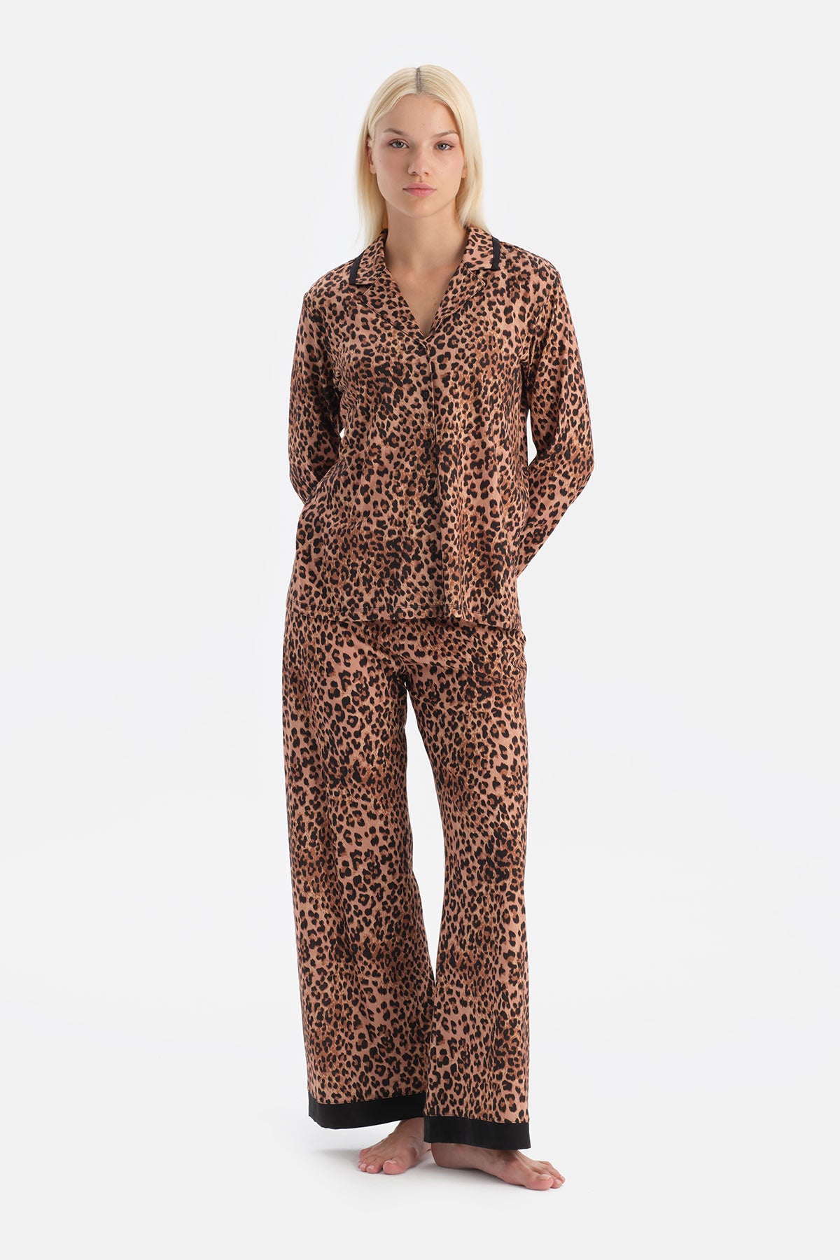 LEOPAR DESENLİ GÖMLEK PANTOLON TAKIM