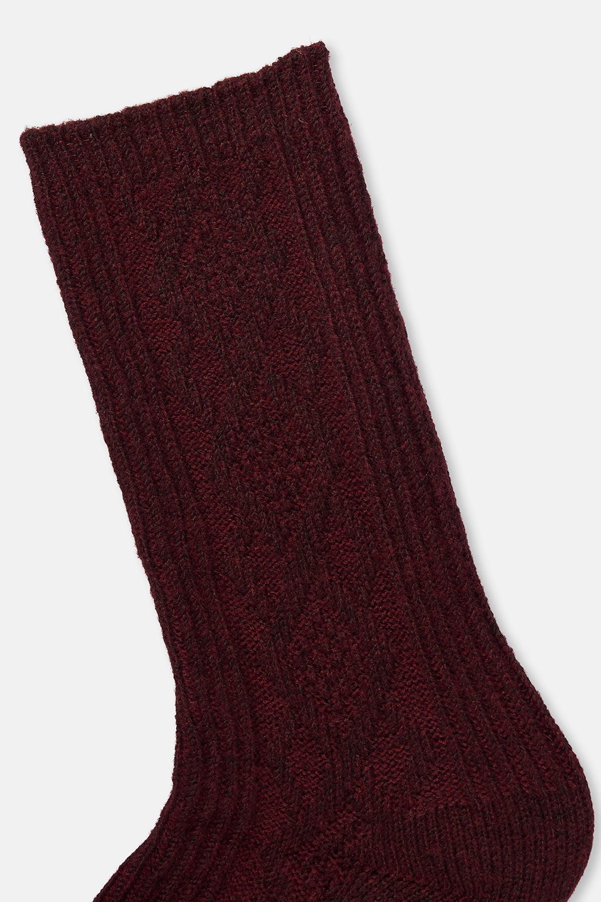 Bordo Kadın Örgü Desenli Cosy Çorap