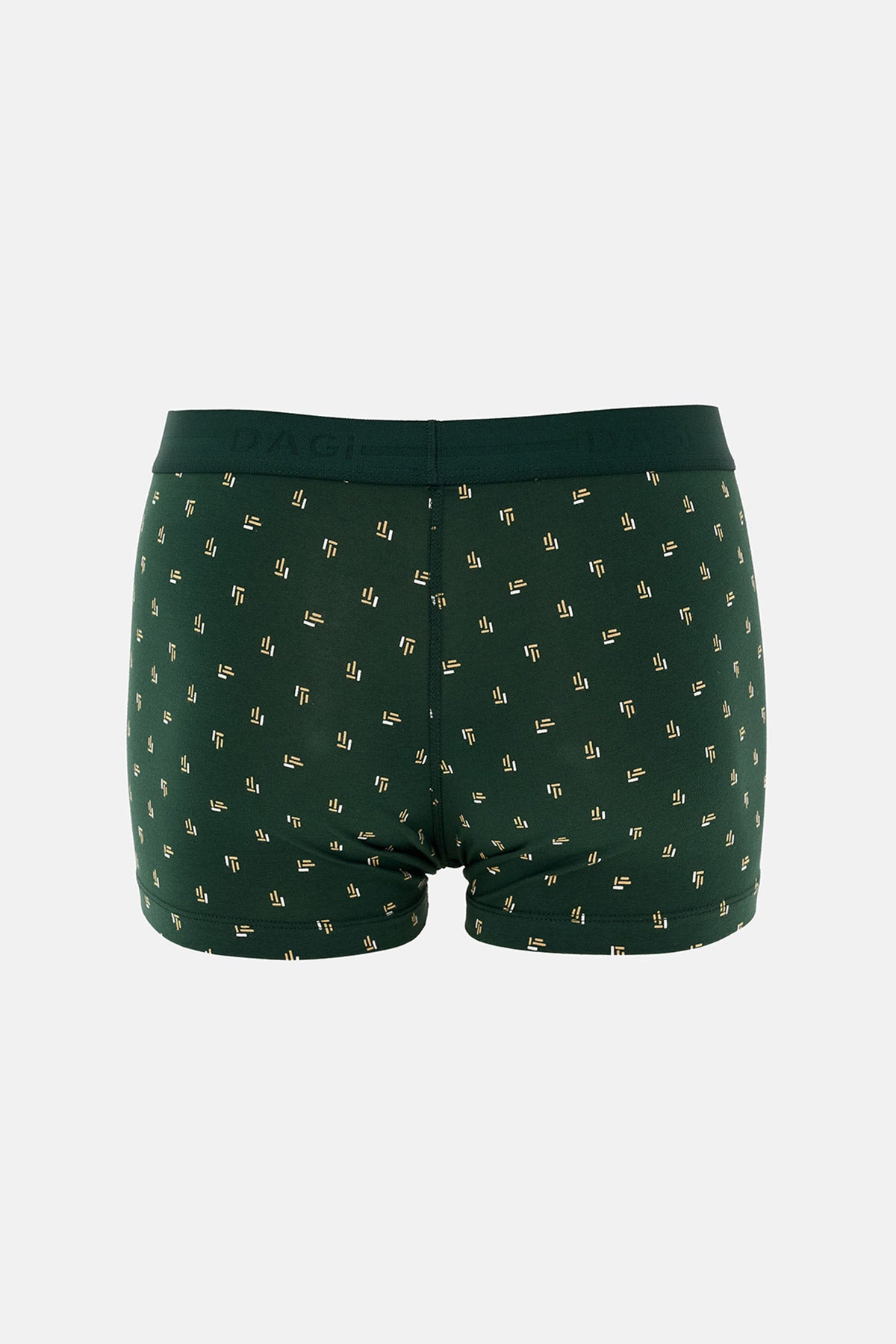 Koyu Yeşil 2'li Desenli Pamuk Boxer