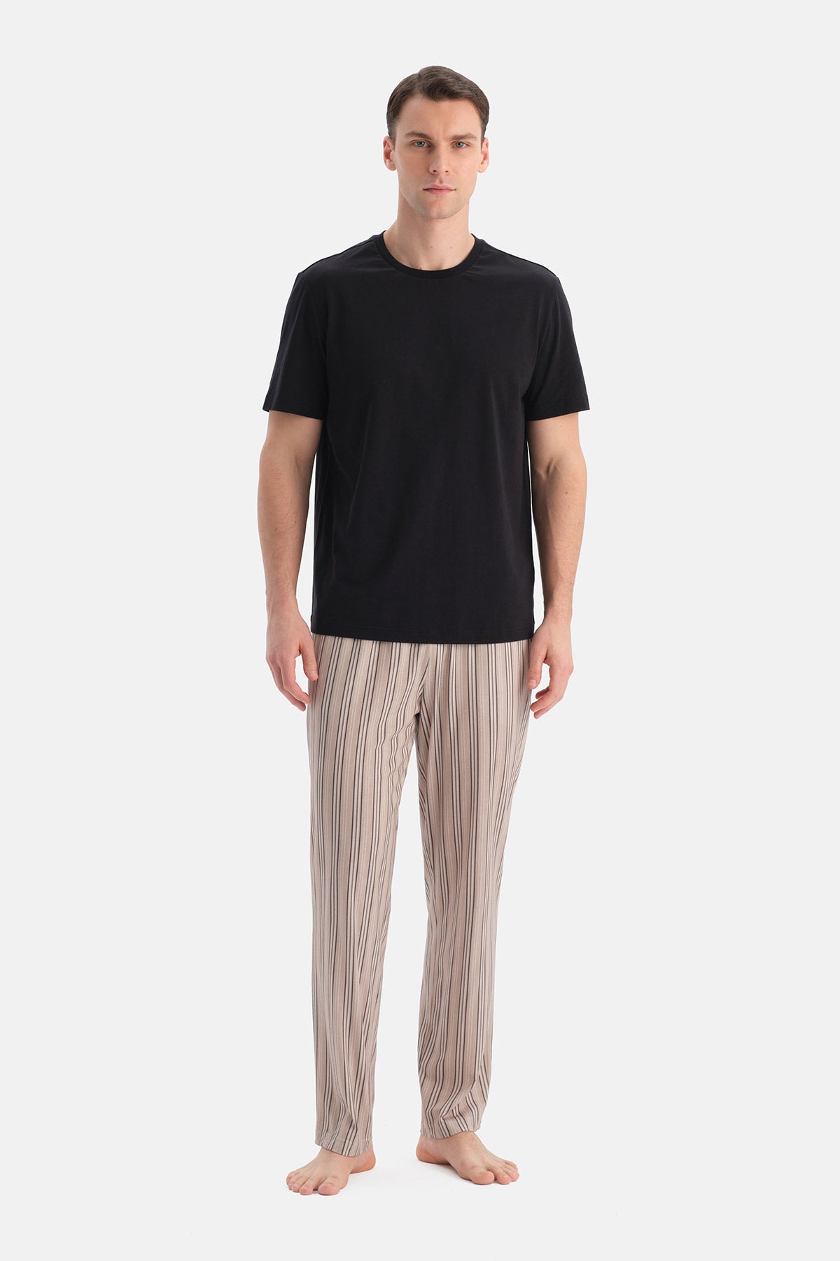 Taş Desenli Pamuk Modal Örme Pantolon