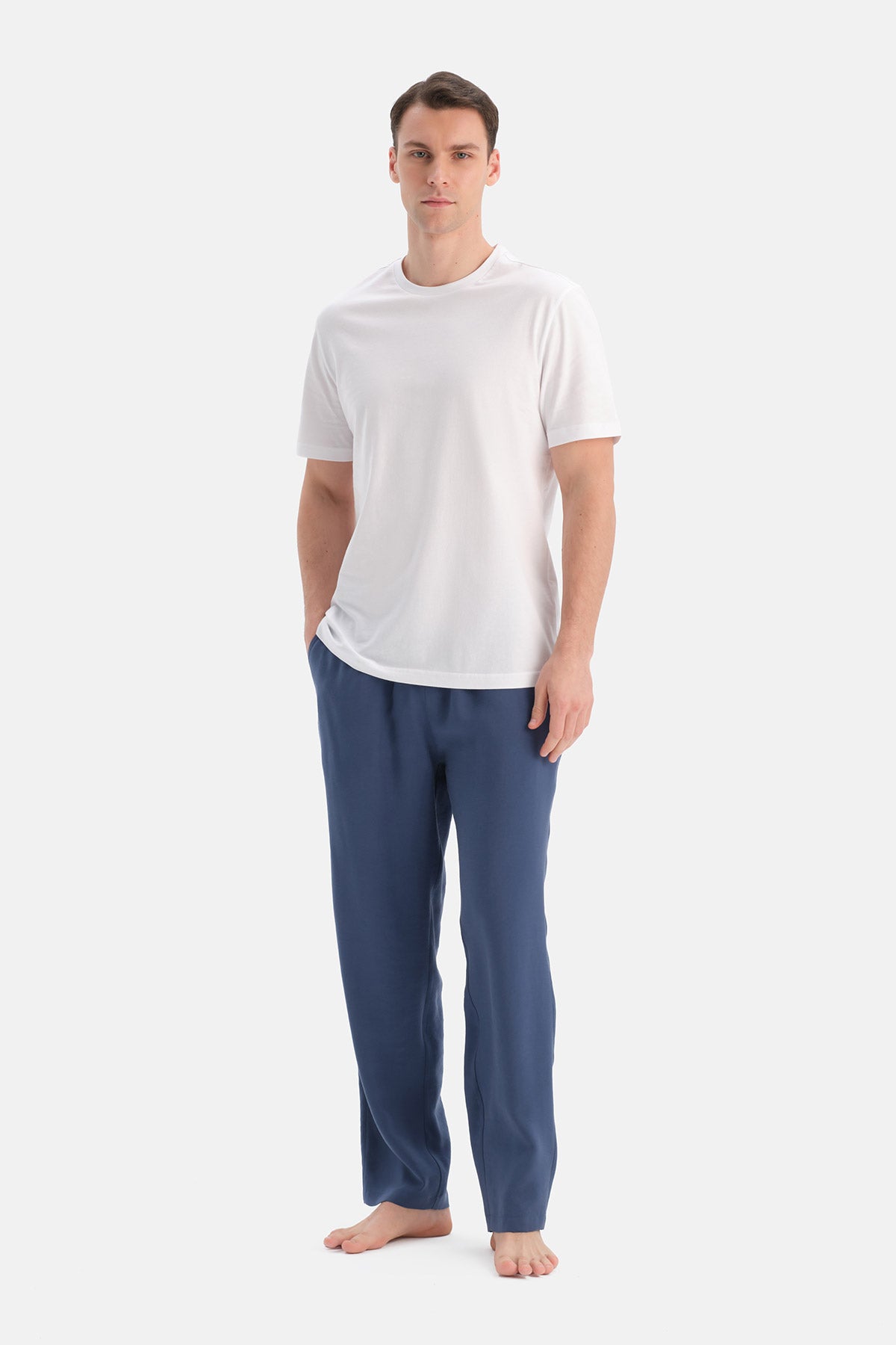 Lacivert Dokuma Pantolon