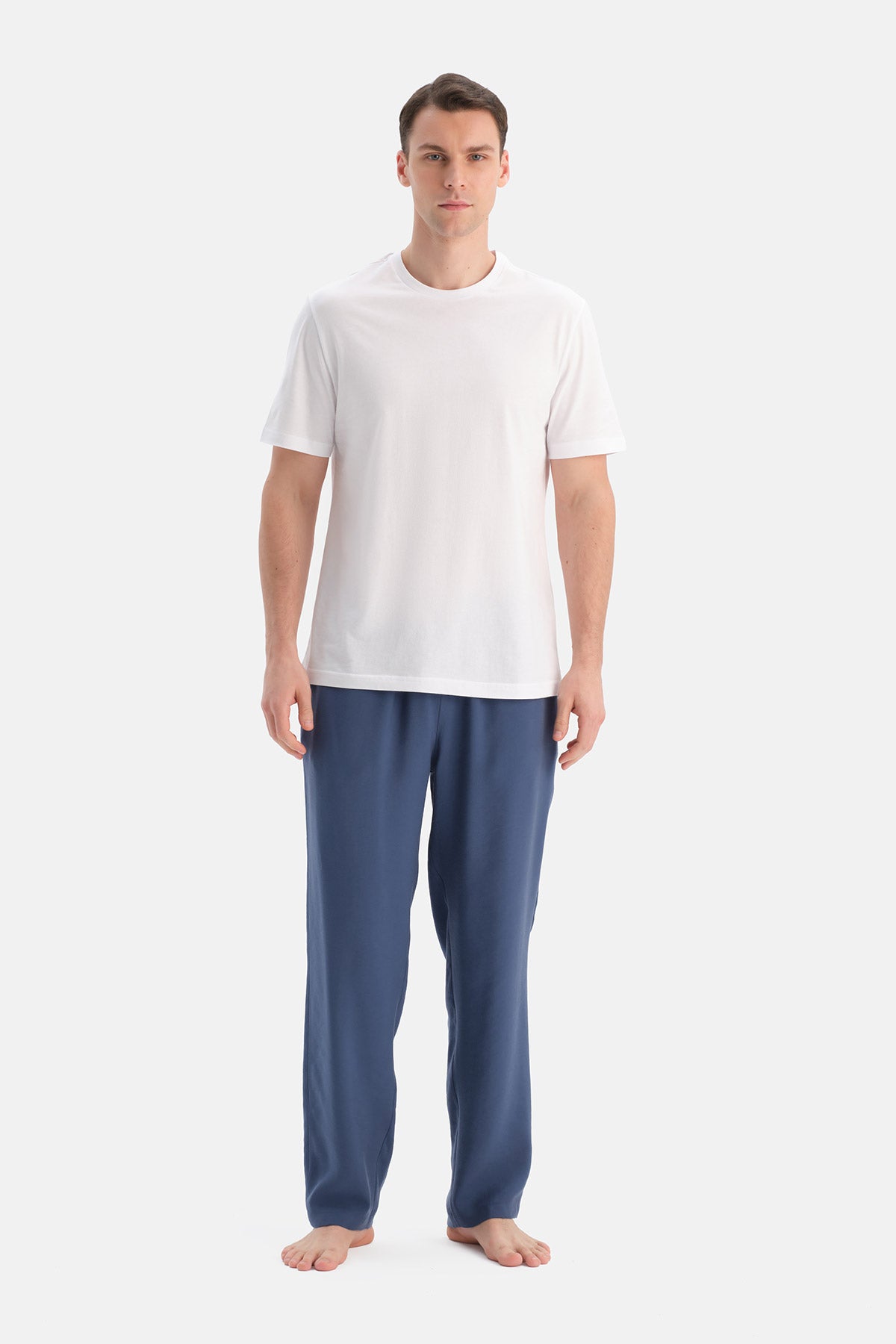 Lacivert Dokuma Pantolon