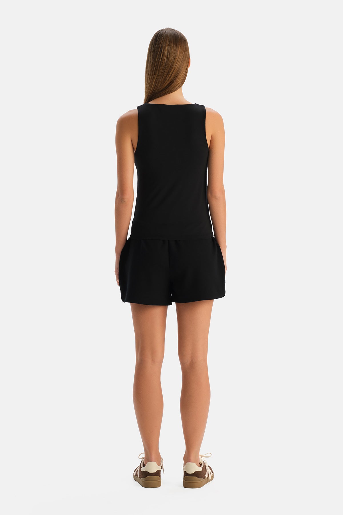 Siyah Halter Yaka Basic Modal Atlet