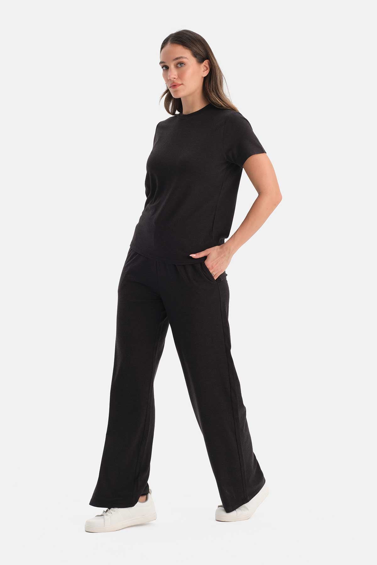 Antrasit Melanj Soft Touch Basic Pantolon
