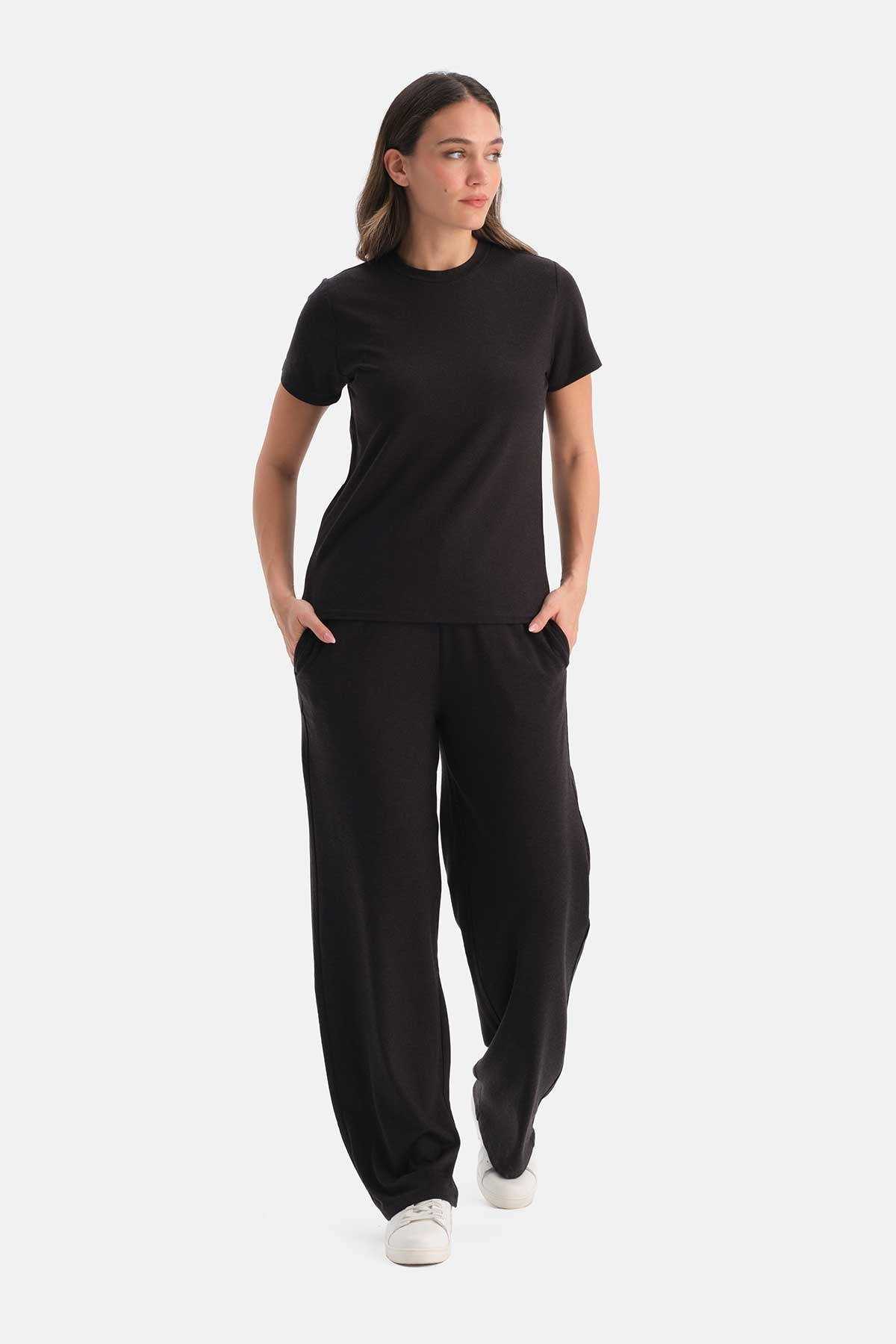 Antrasit Melanj Soft Touch Basic Pantolon