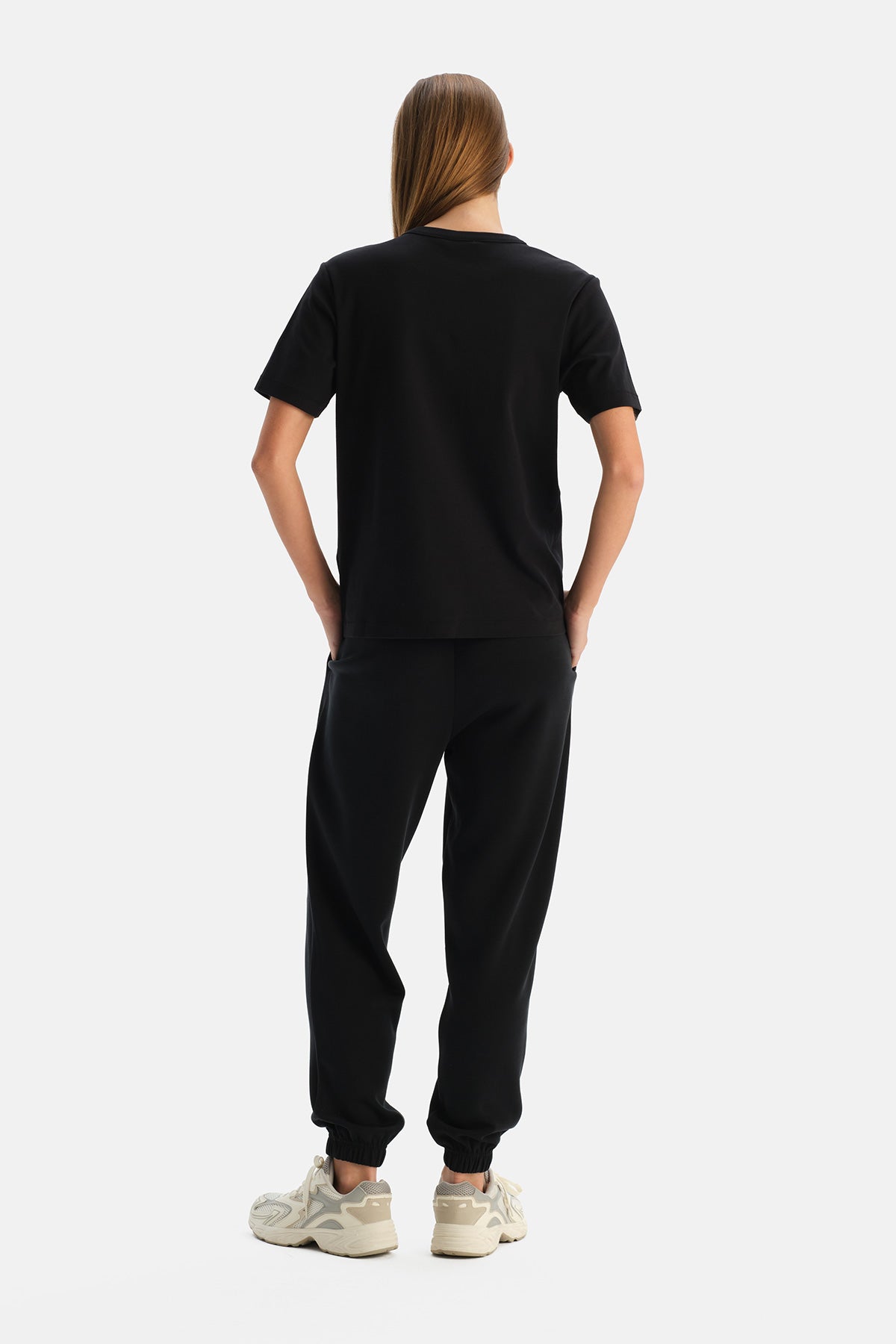 Siyah Jogger Modal Karışımlı Pantolon
