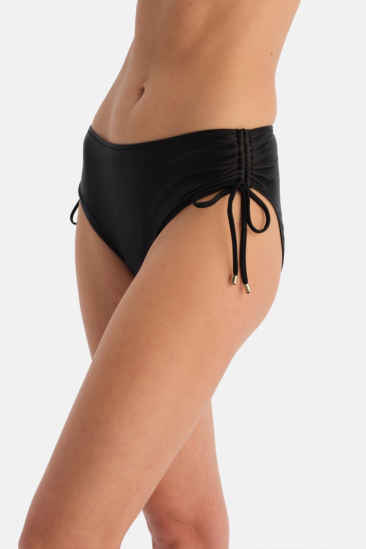 Siyah Yanı Büzgülü Bikini Alt