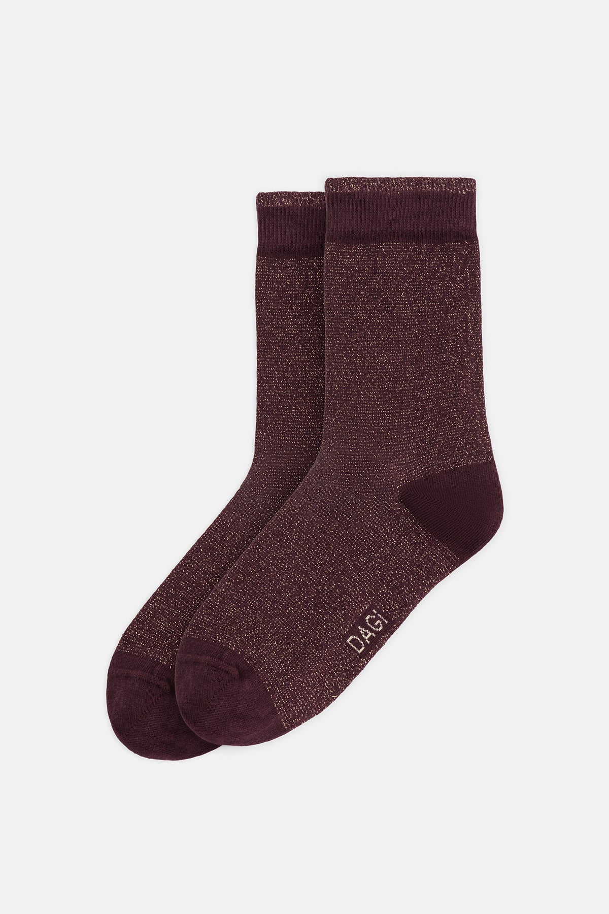 Bordo Lurexli Bilek Çizgi Detaylı Çorap
