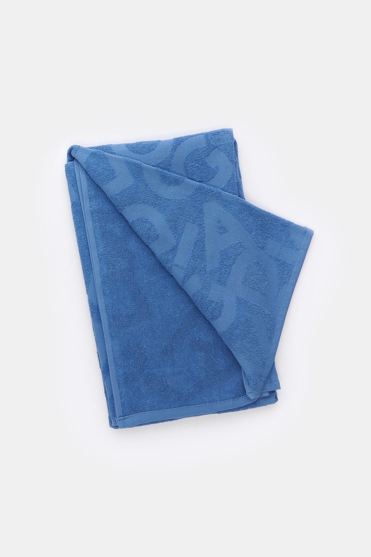 Denim Mavi Dagi Harfli Plaj Havlu