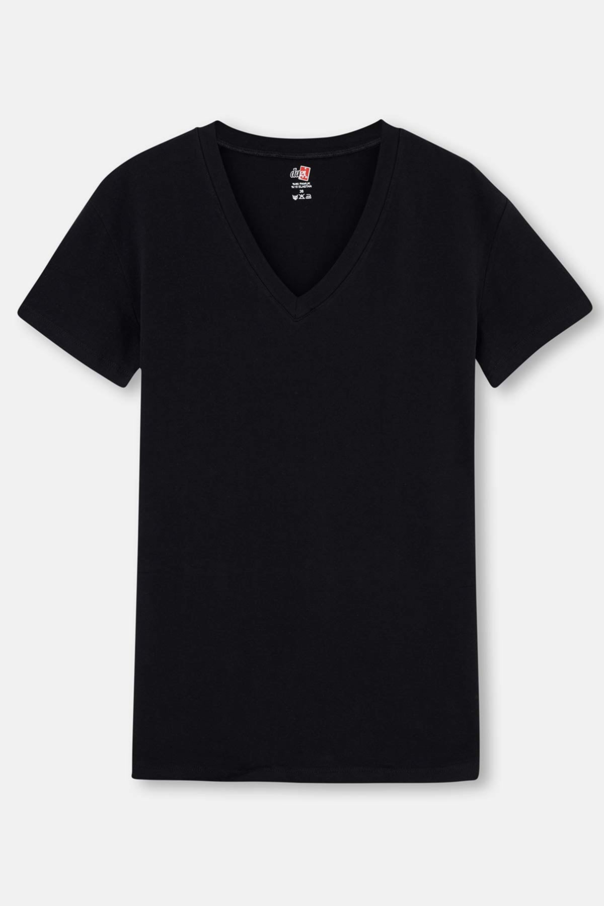 Siyah Kadın V Yaka Body