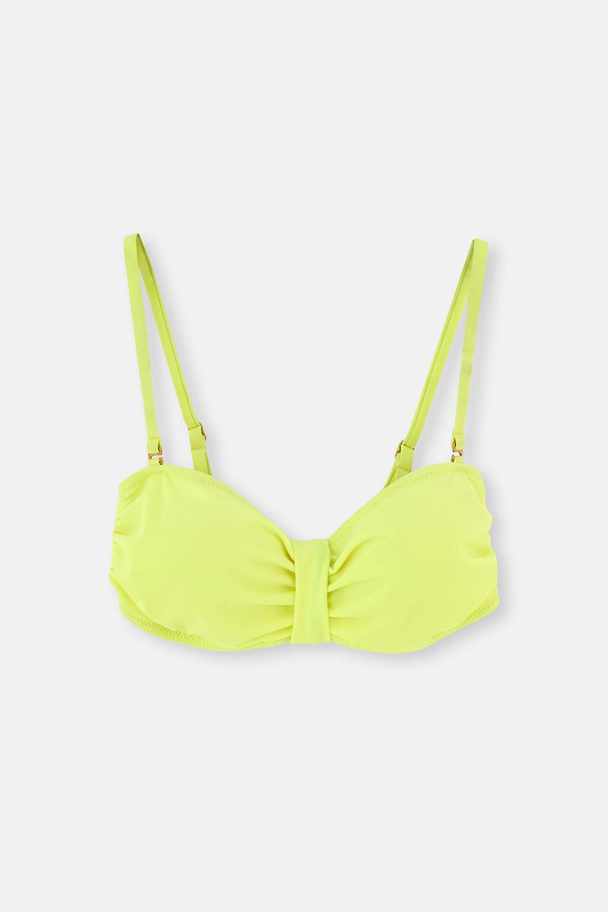 Sarı Luplu Straplez Tek Bikini Üst