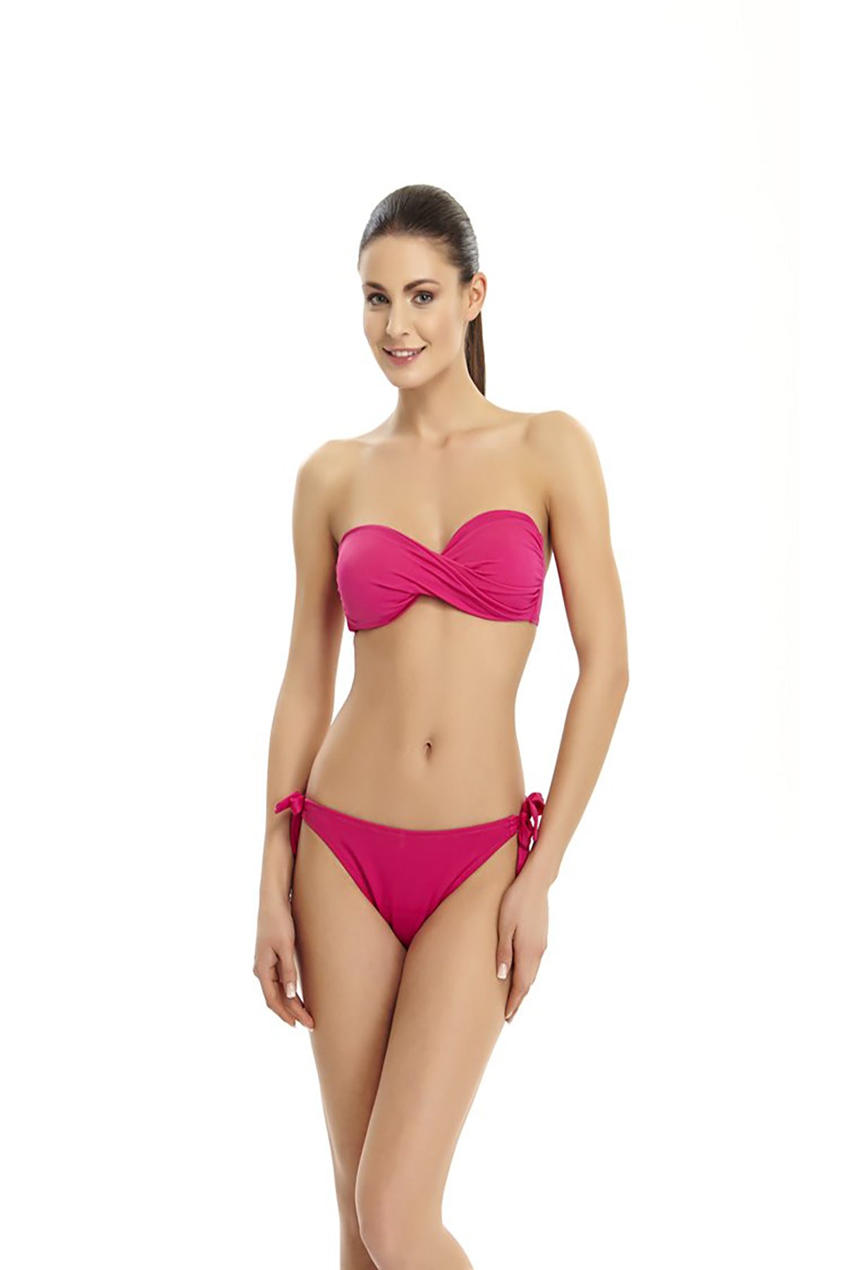 Fuşya Bağcıklı Tek Bikini Alt