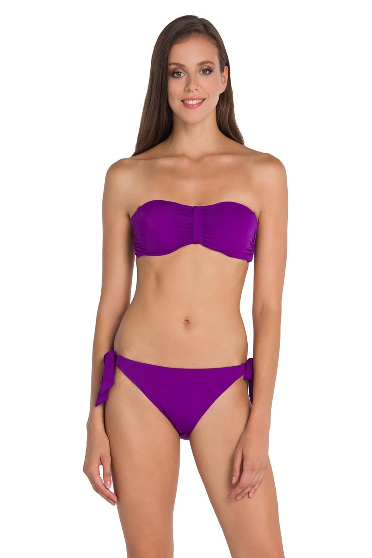Mor Bağcıklı Tek Bikini Alt