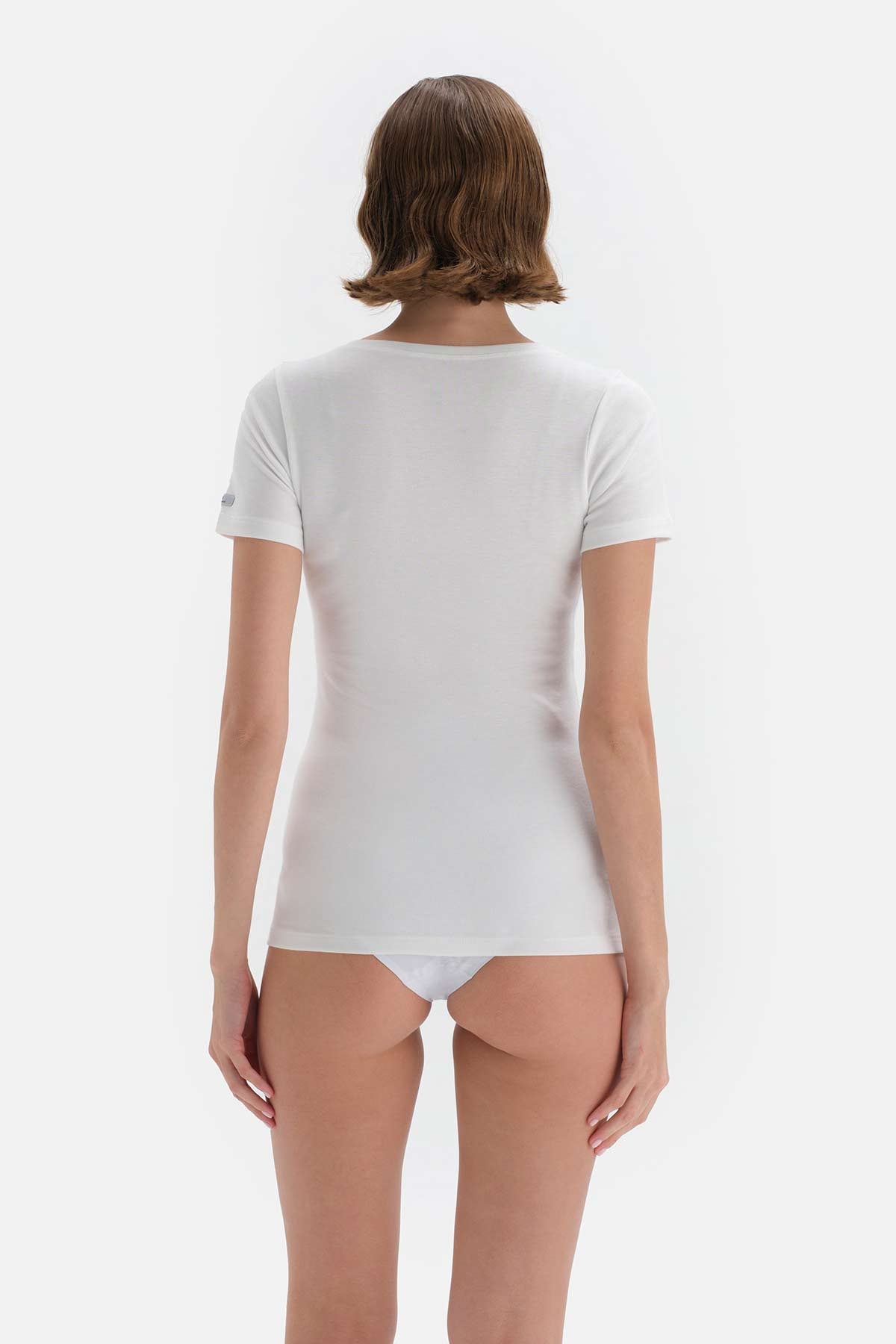 Ekru Kadın Termal Kısa Kol Üst