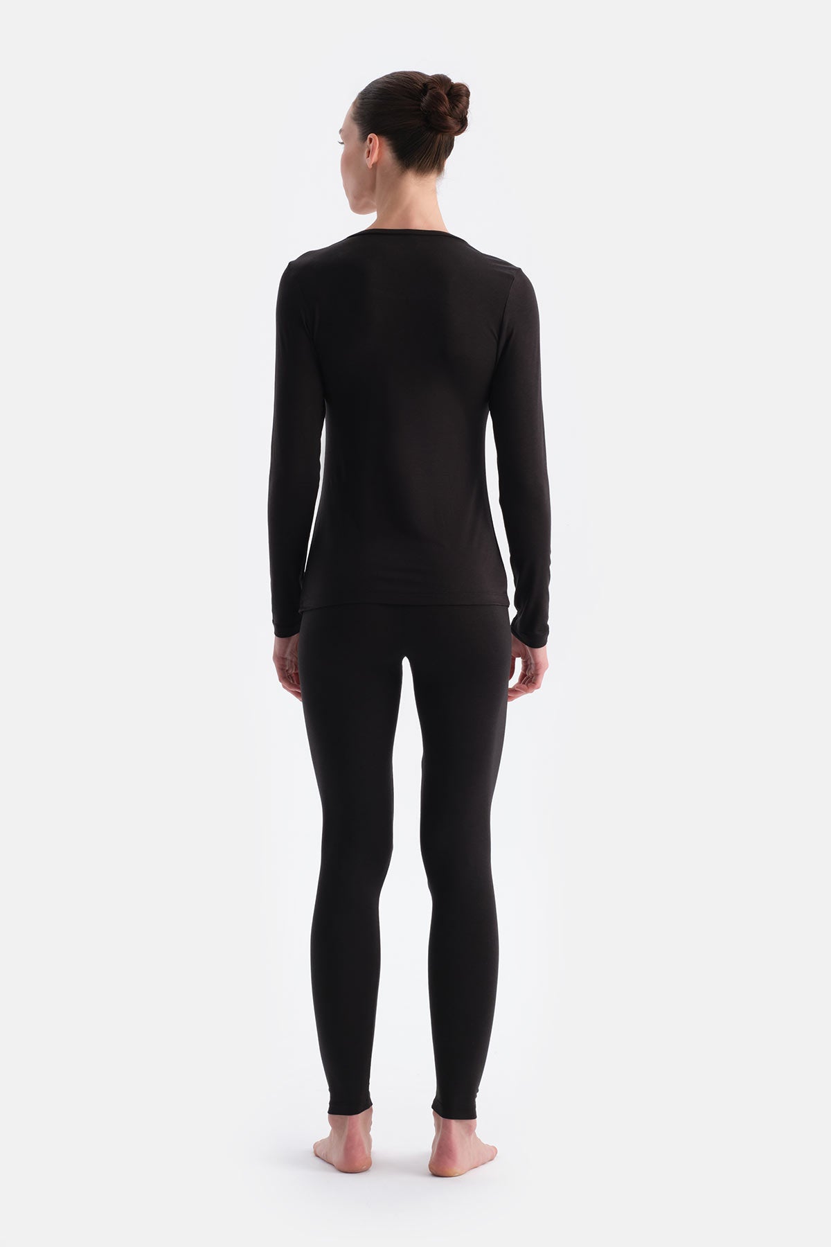 Siyah Kadın Termal Uzun Kollu Üst