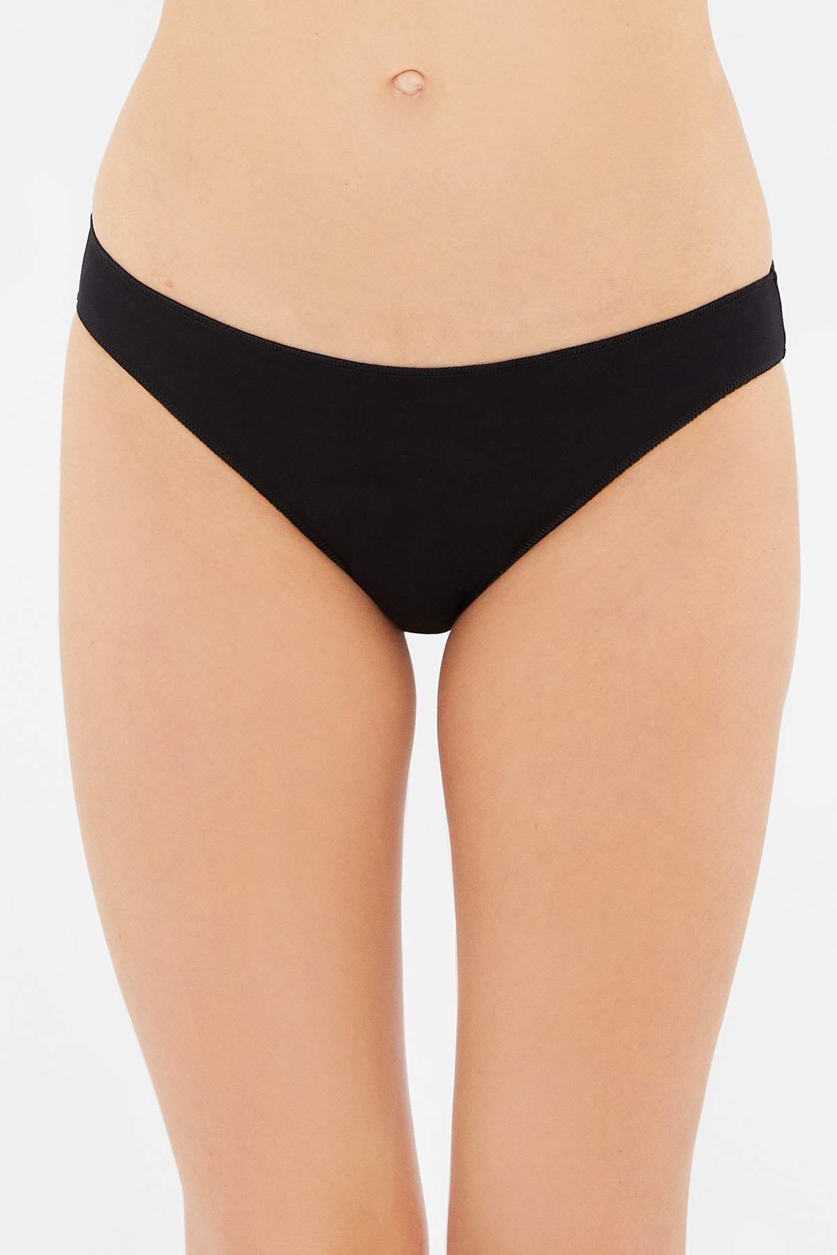 Siyah 3'Lü Düşük Bel Izsiz Kadın Slip Külot