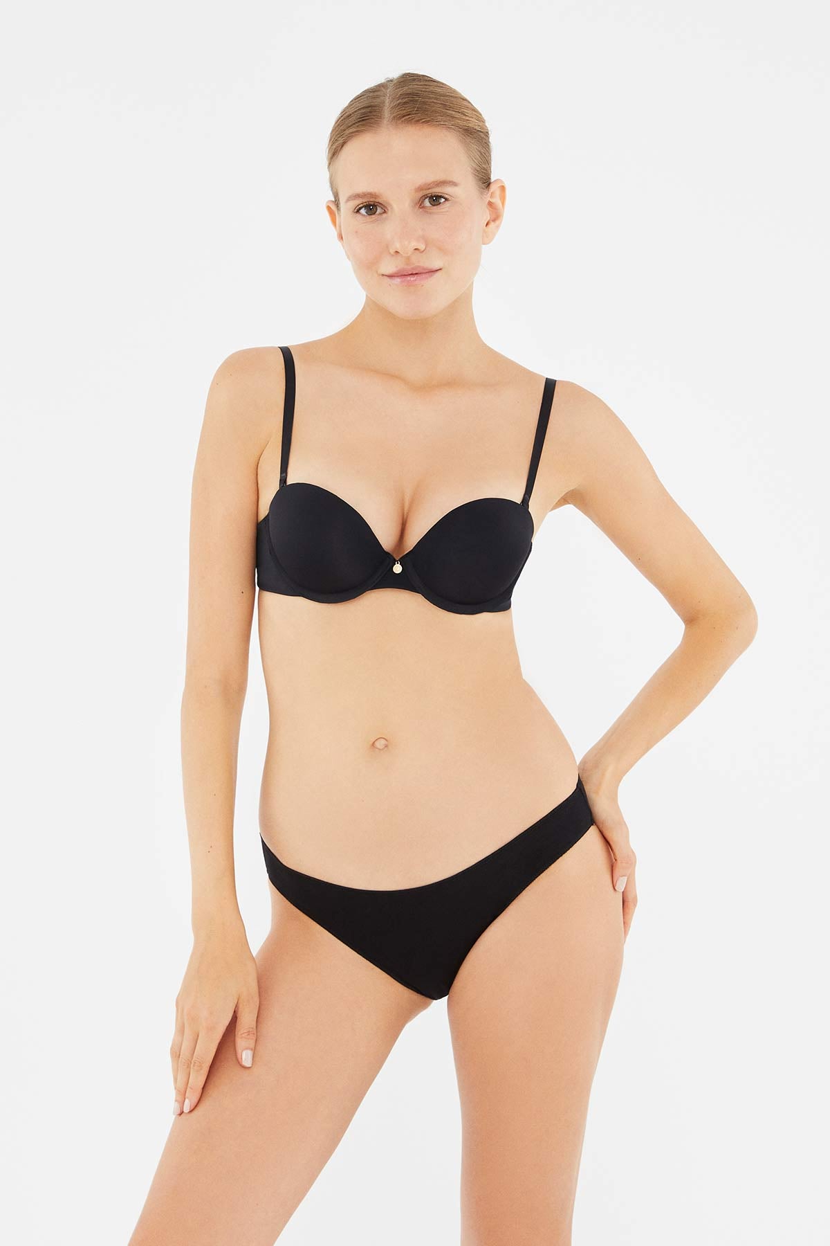 Siyah 3'Lü Düşük Bel Izsiz Kadın Slip Külot