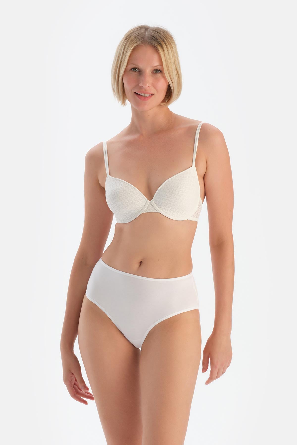 Beyaz Yüksek Bel 3'lü Slip Külot