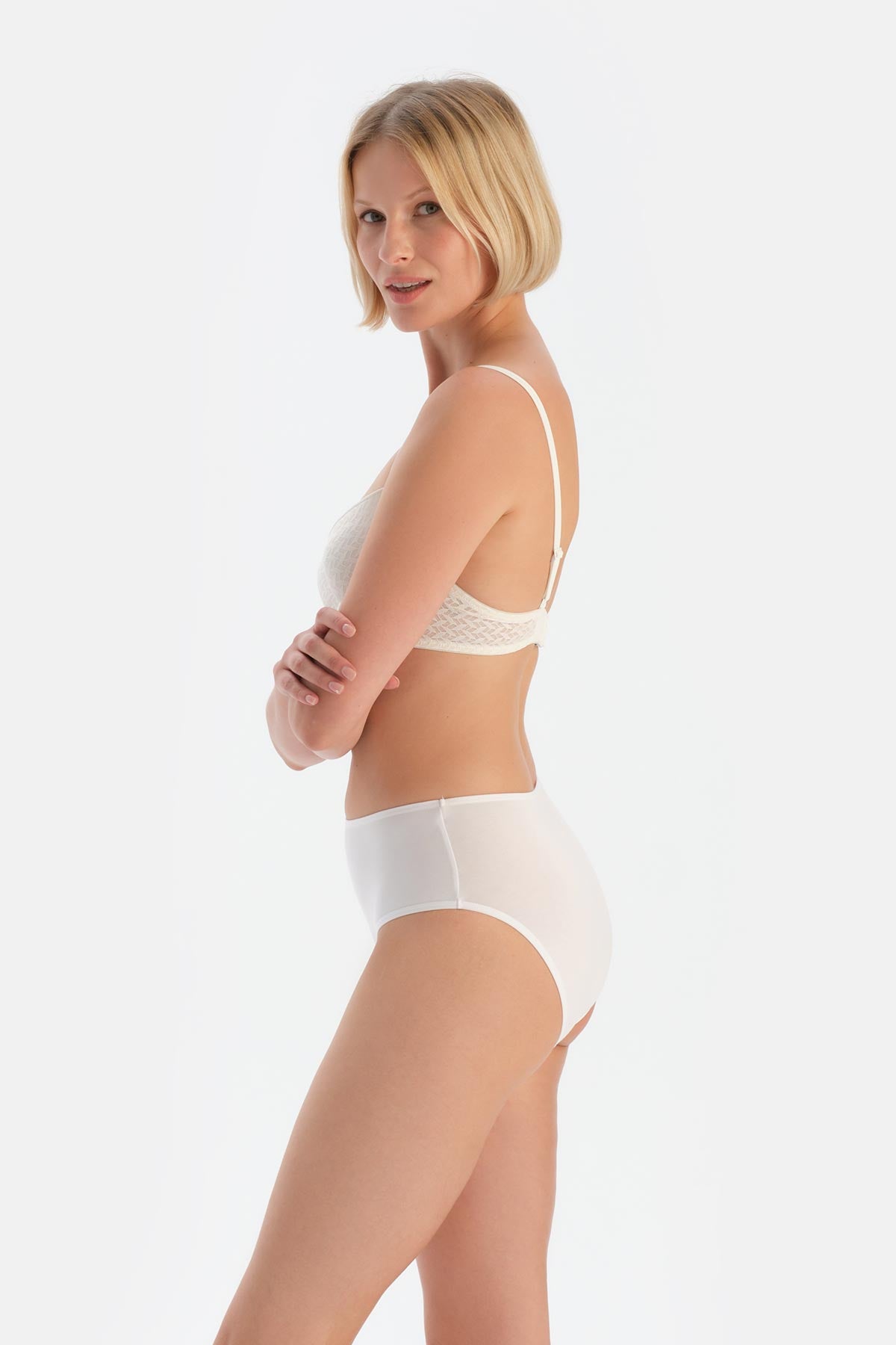 Beyaz Yüksek Bel Slip 3'lü