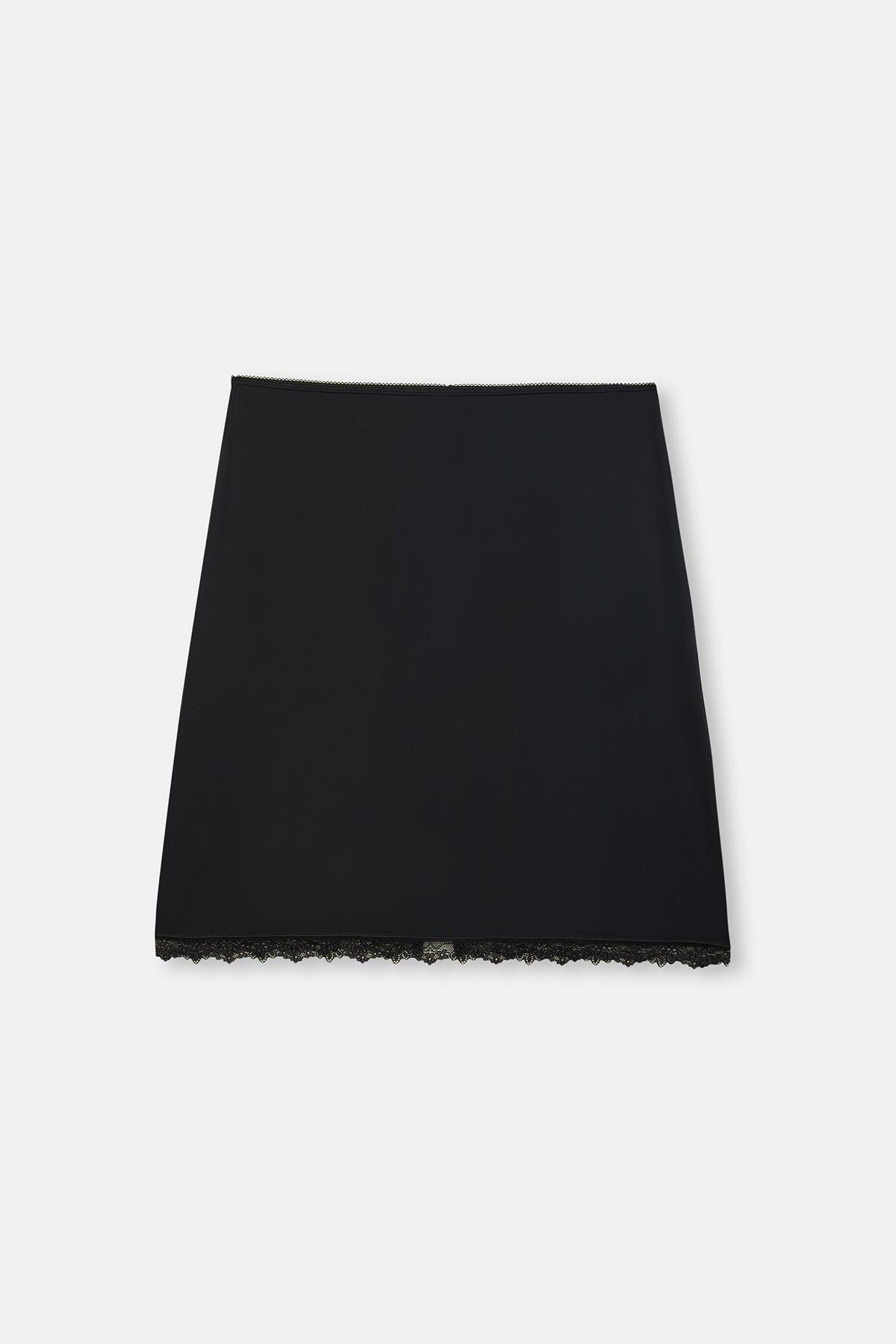 Siyah Etek Ucu Dantelli Mıdı Jupon