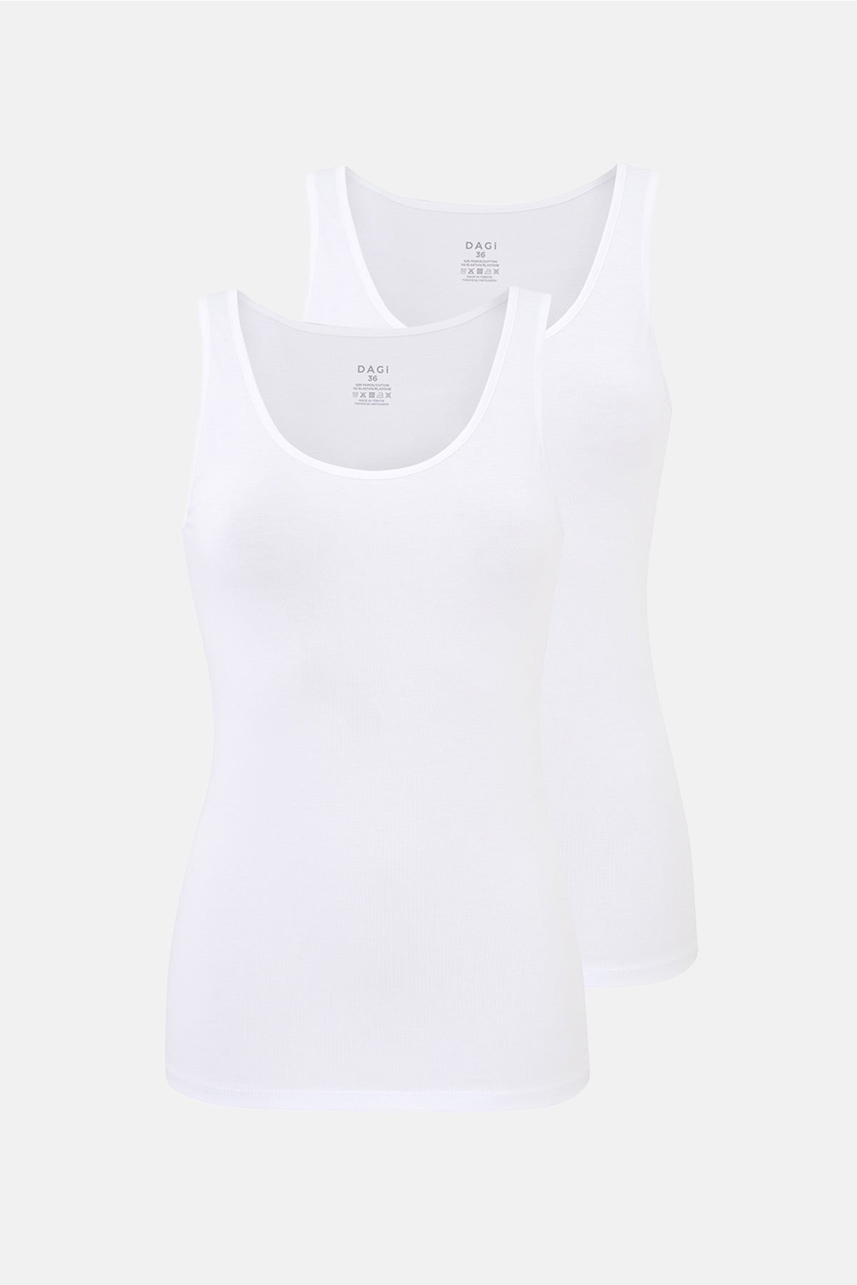 Beyaz Kalın Askılı Atlet 2'li