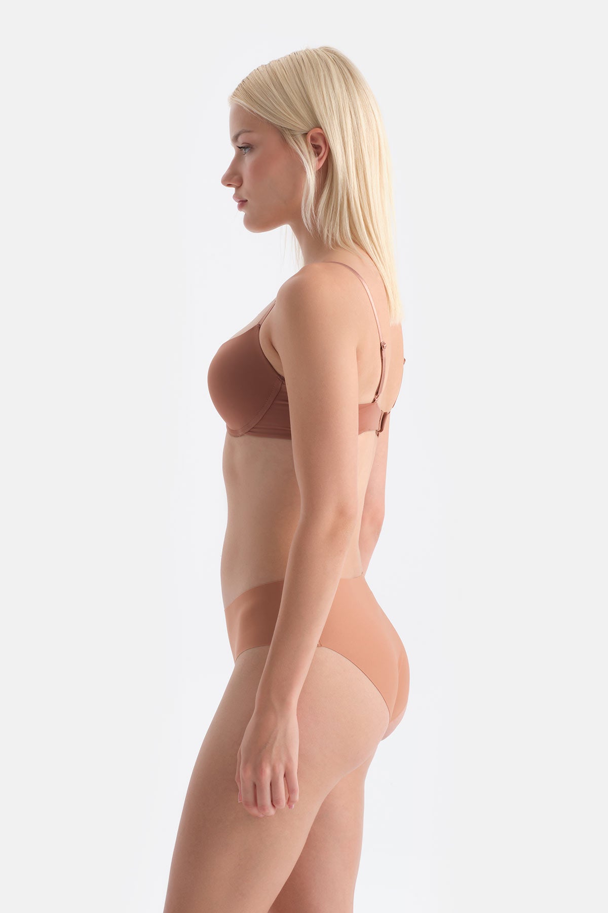 Kahverengi Blossom Balenli Push-Up Sütyen