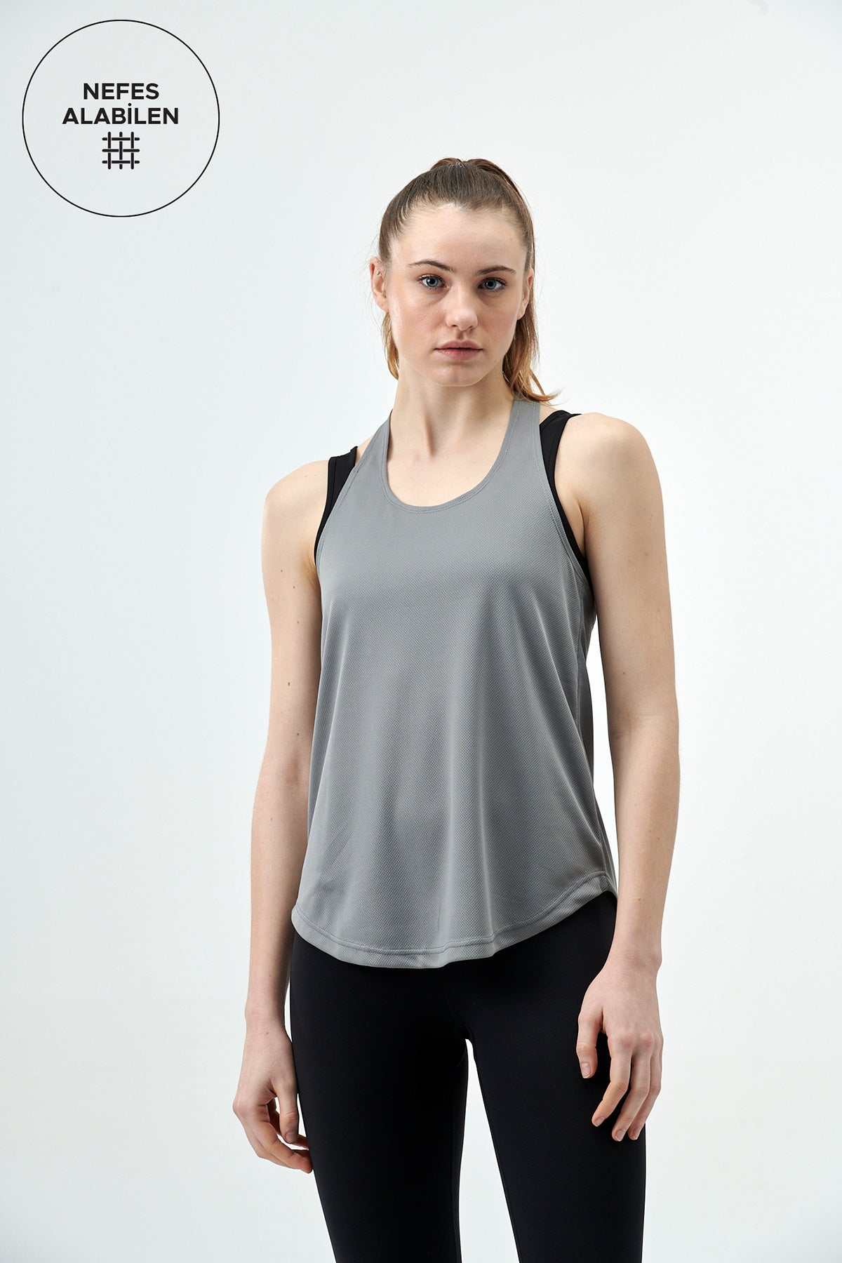 LIGHT GREY ONE PIECE TOP- ONE PIECE BOTTOM