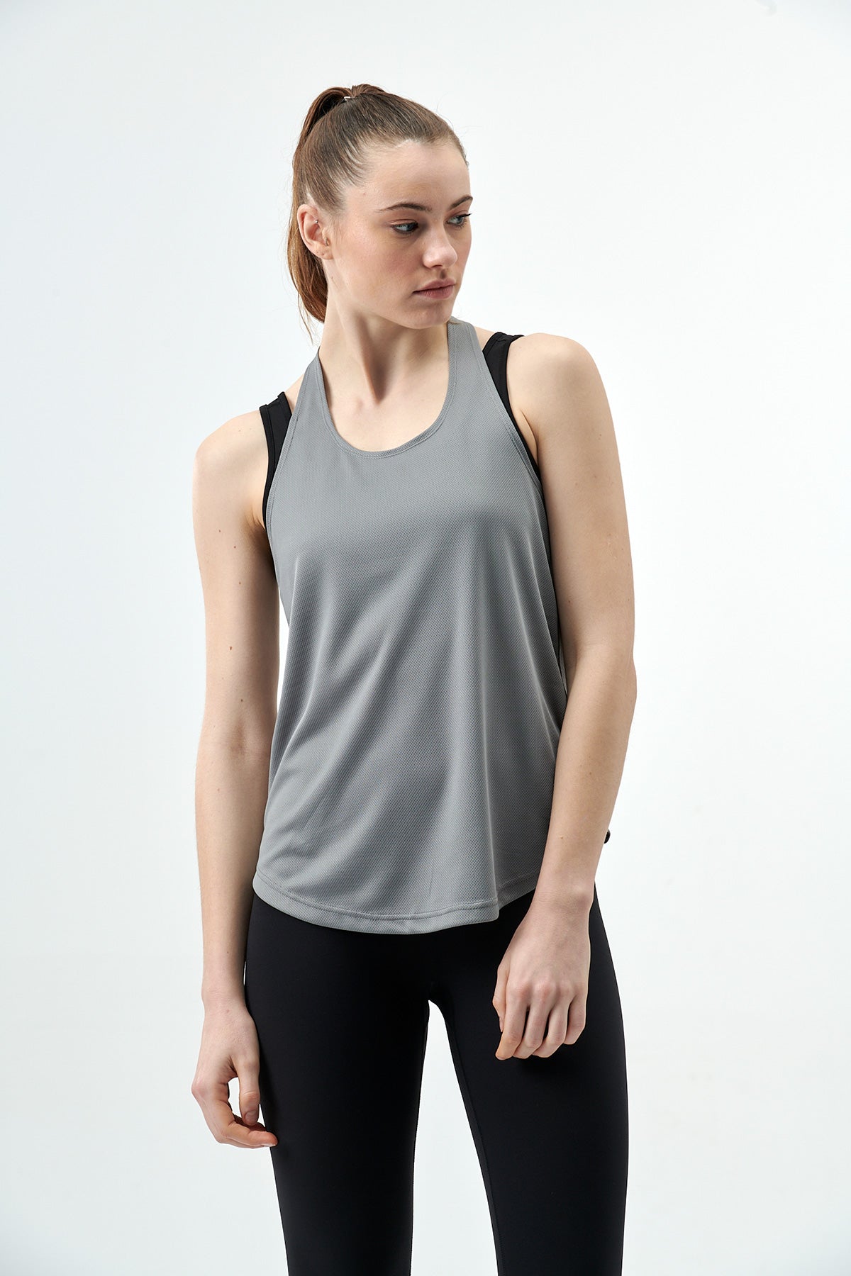 LIGHT GREY ONE PIECE TOP- ONE PIECE BOTTOM