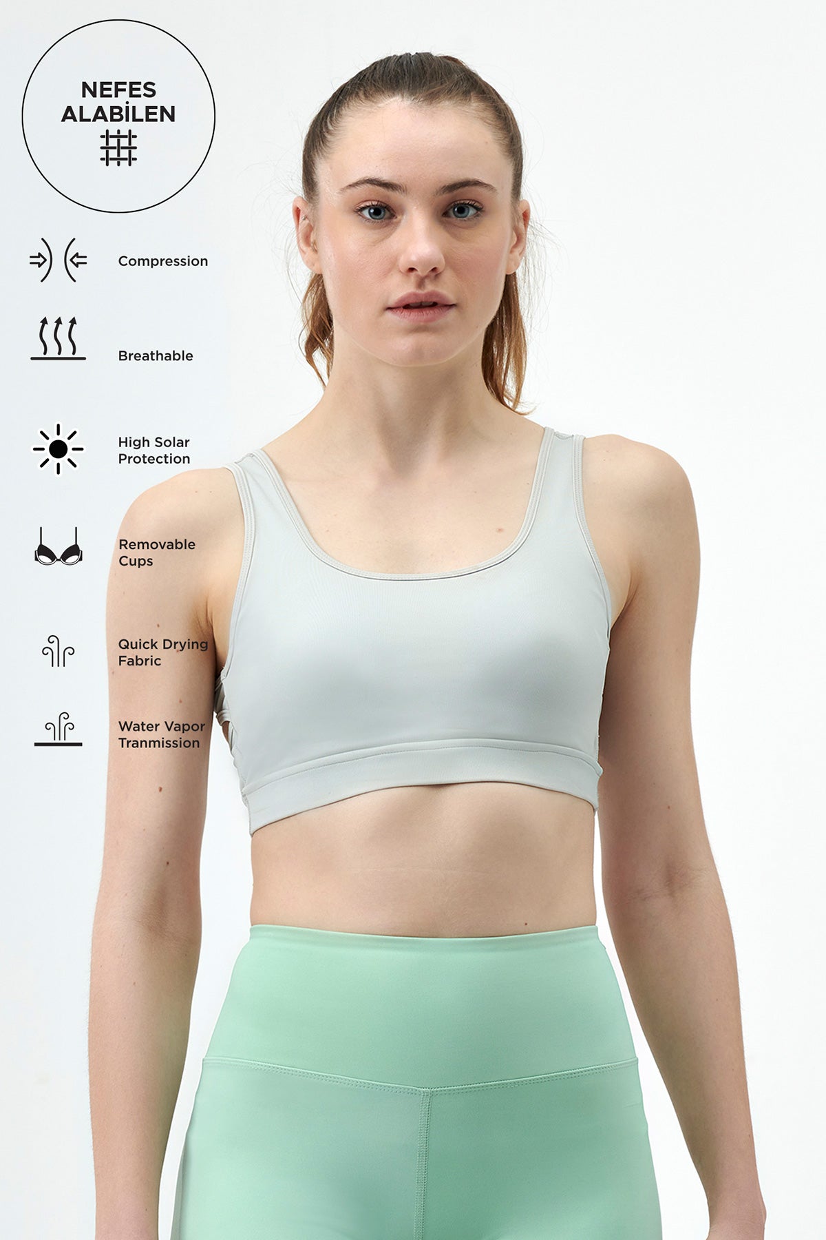 LIGHT GREY ONE PIECE TOP- ONE PIECE BOTTOM