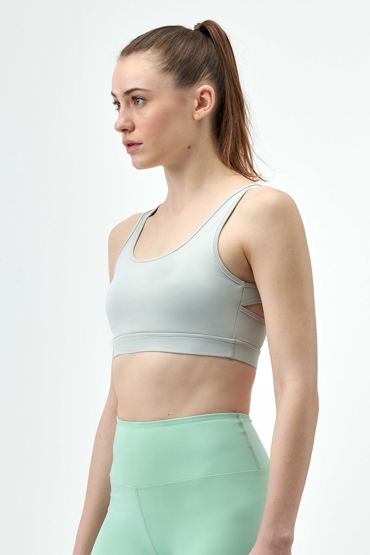 LIGHT GREY ONE PIECE TOP- ONE PIECE BOTTOM