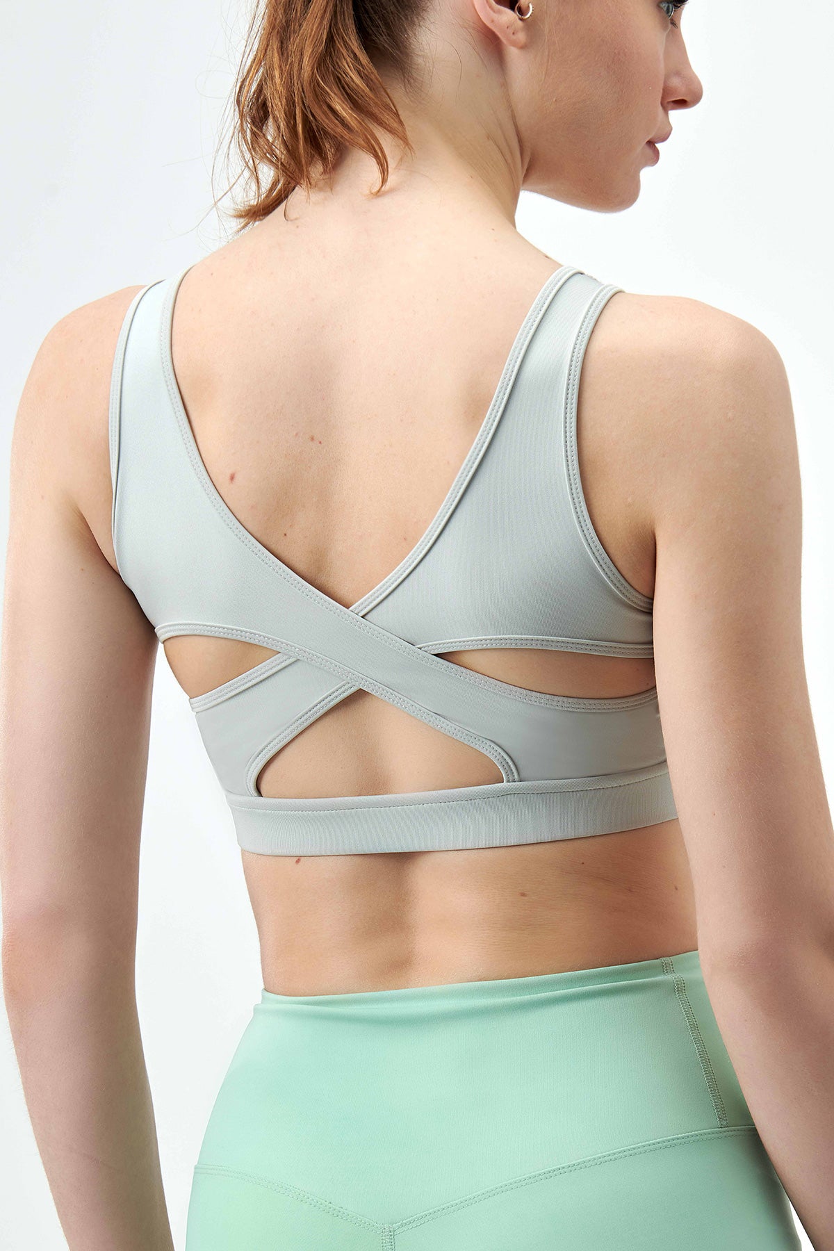 LIGHT GREY ONE PIECE TOP- ONE PIECE BOTTOM