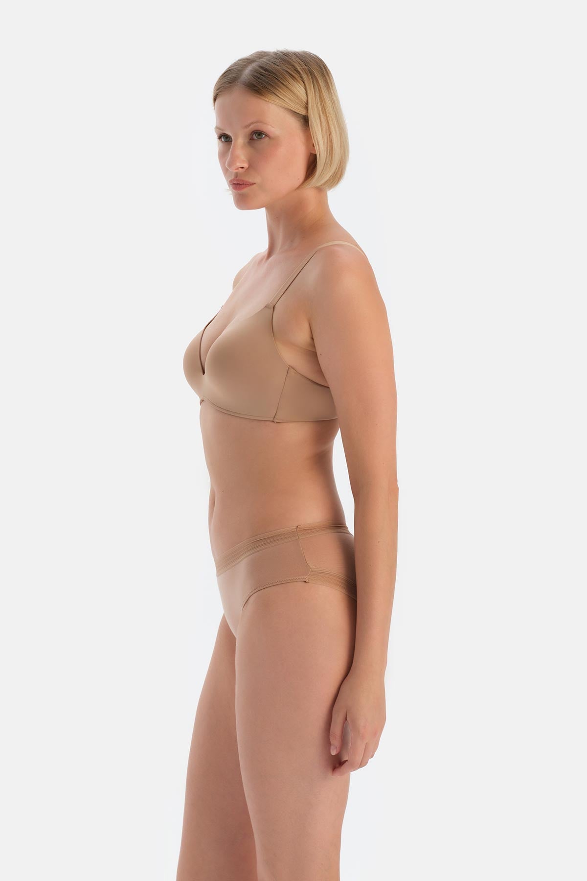 Light Brown TULLE DETAILED BODYSUIT