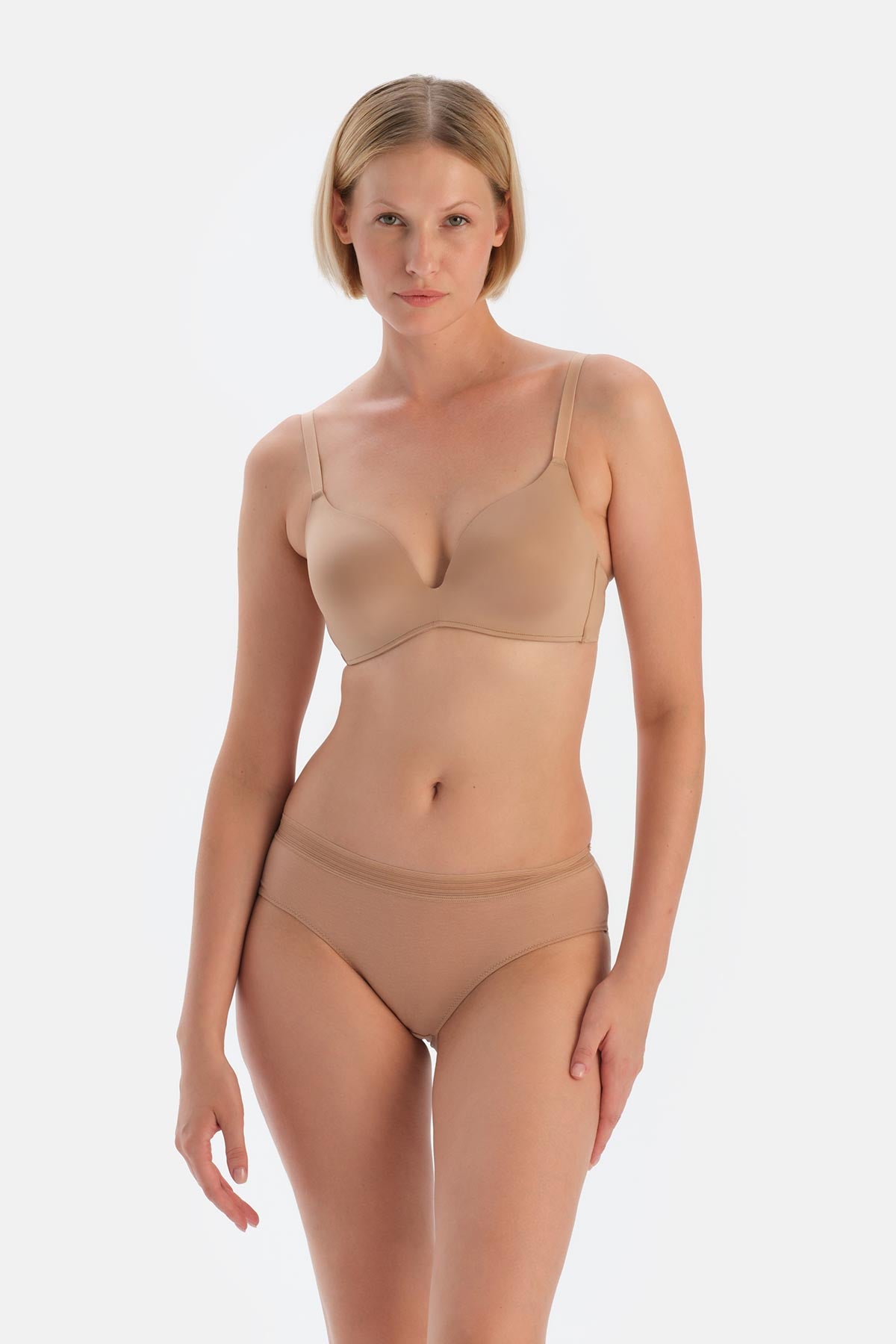 Light Brown TULLE DETAILED BODYSUIT